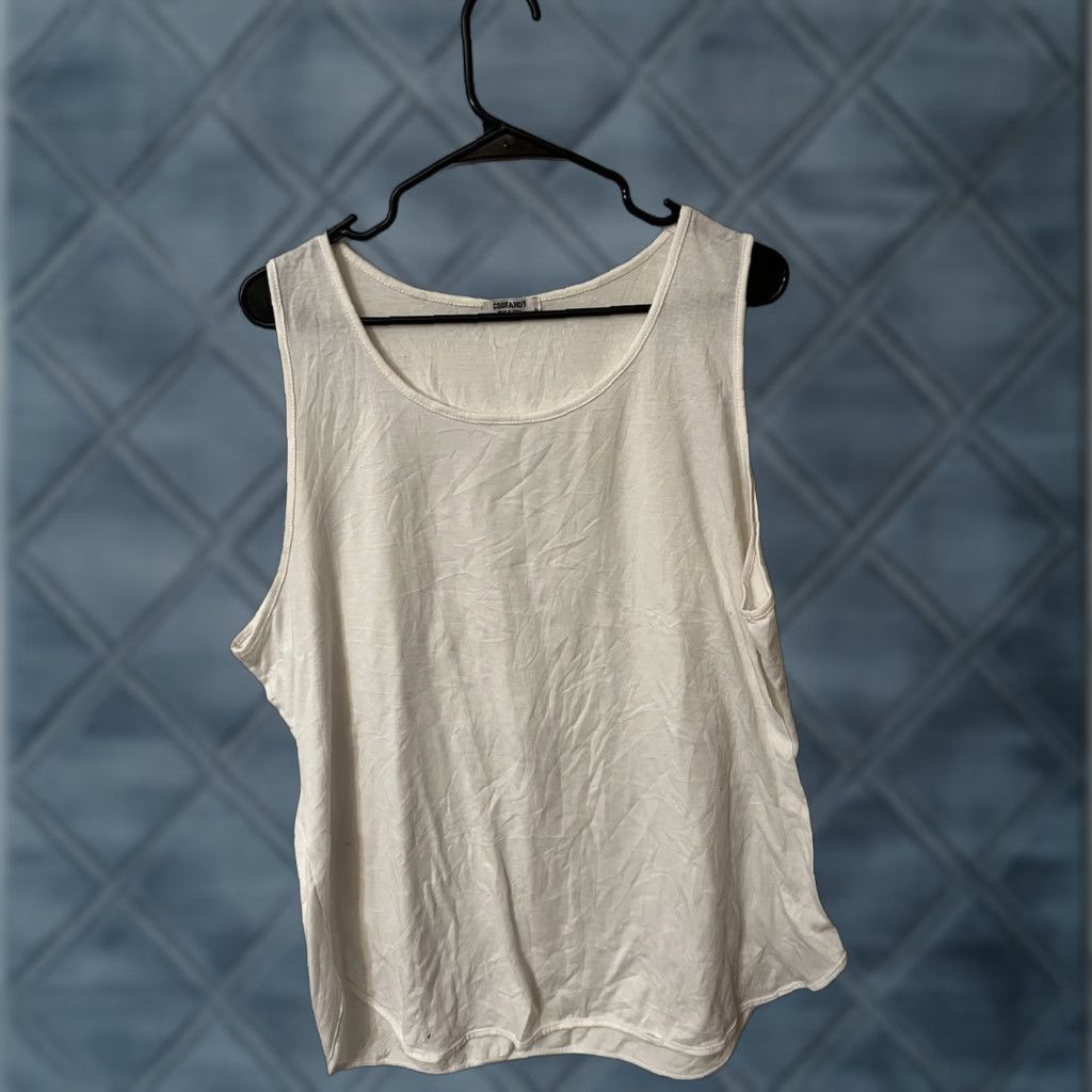 Vintage Coofandy Women's Tank Top Shirt Sleeveless White XL Summer Casual Relaxed Scoop Neck Size XL / US 12-14 / IT 48-50 - 1 Thumbnail