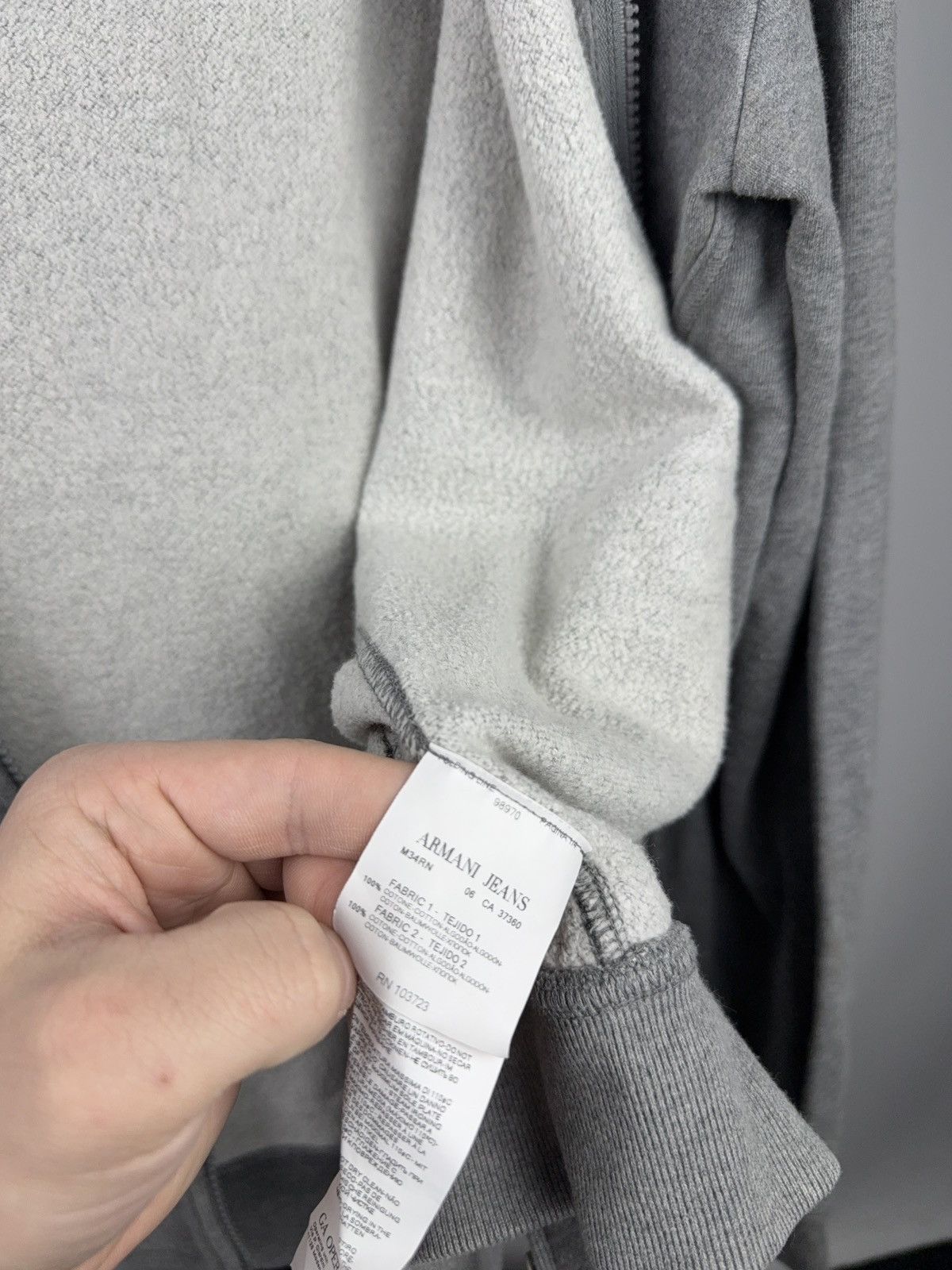 Armani 00s Armani Jeans Grey Zip Hoodie Logo Print Casual Fit Size US XL / EU 56 / 4 - 8 Thumbnail