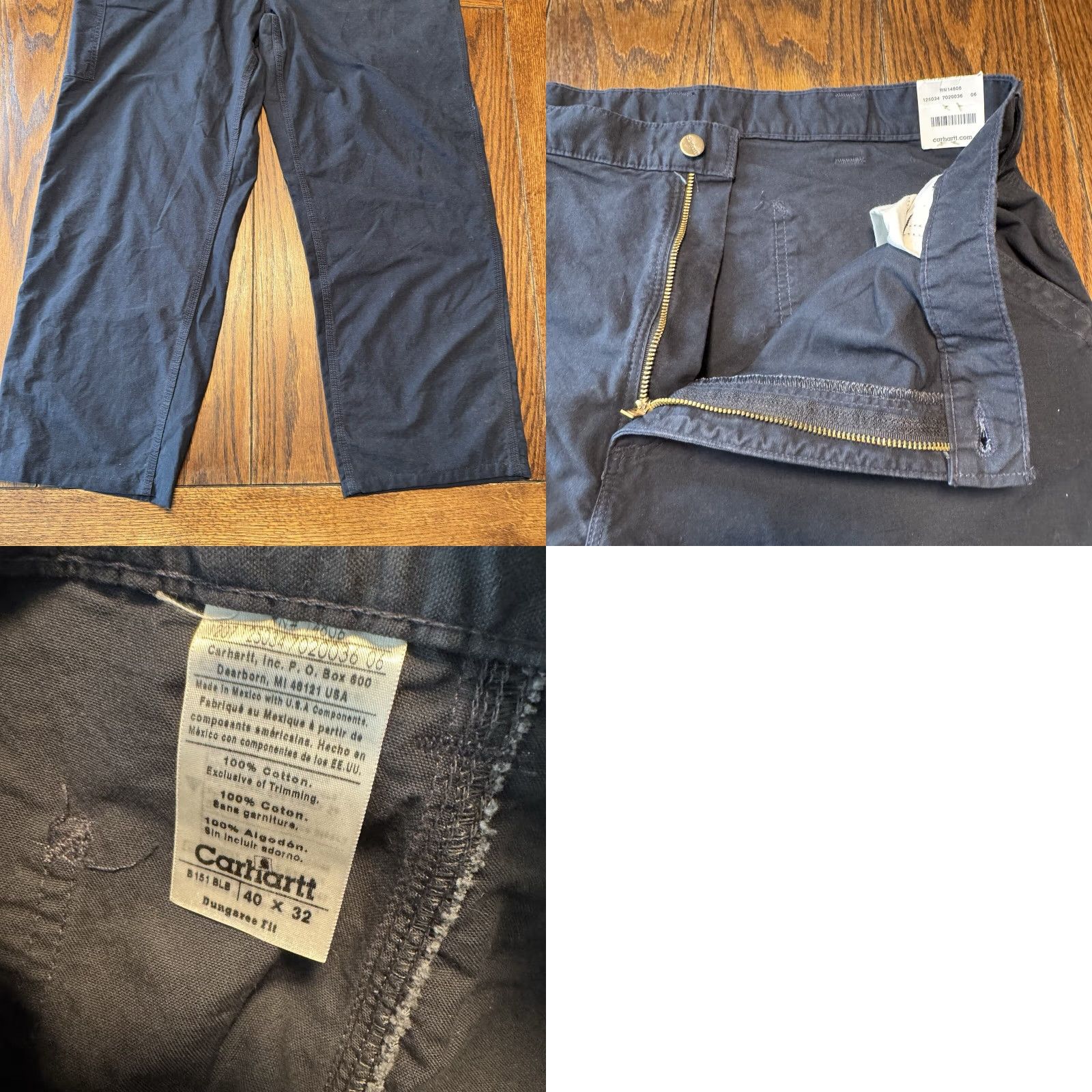 Carhartt VINTAGE Carhartt Canvas Work Dungaree B151 BLB Utility Pants Mens 40x32 Dark Blue New 38x30 Rise 14 Leg 10 Slim? Size US 40 / EU 56 - 8 Thumbnail