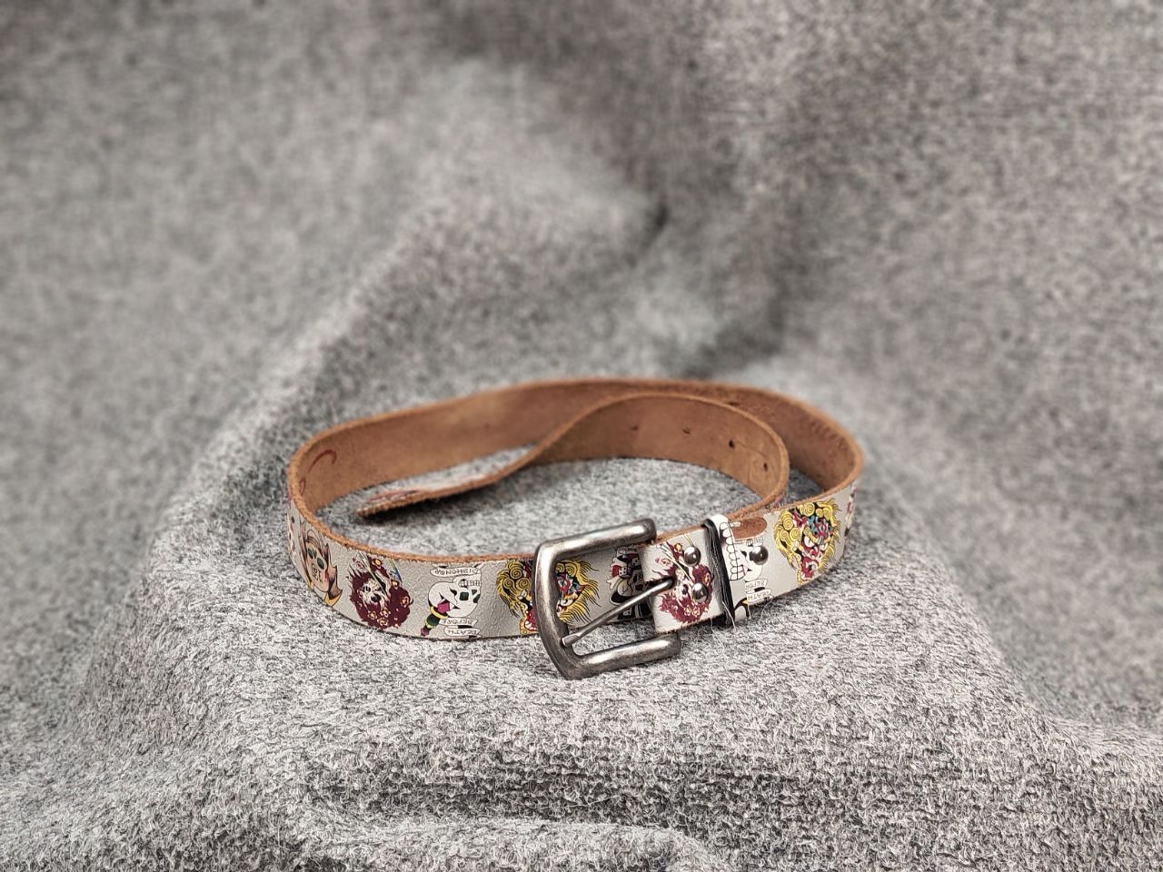 Ed Hardy Vintage Ed Hardy Multi Logo Brown Leather Belt Y2K Style Size ONE SIZE - 2 Thumbnail