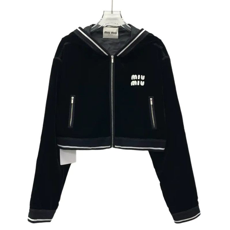 Miu Miu Miu Miu Black Velour Women's Jacket 0089 Size M / US 6-8 / IT 42-44 - 1 Thumbnail