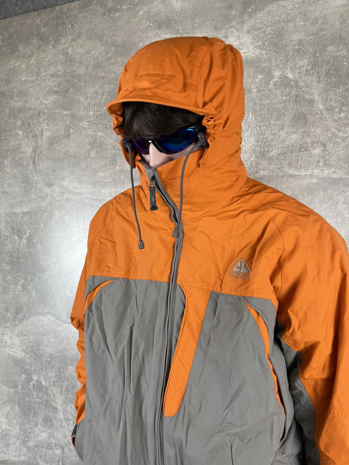 Nike ACG Nike ACG Vintage Thermal Layer Hooded Jacket Orange Gray Size US L / EU 52-54 / 3 - 8 Thumbnail