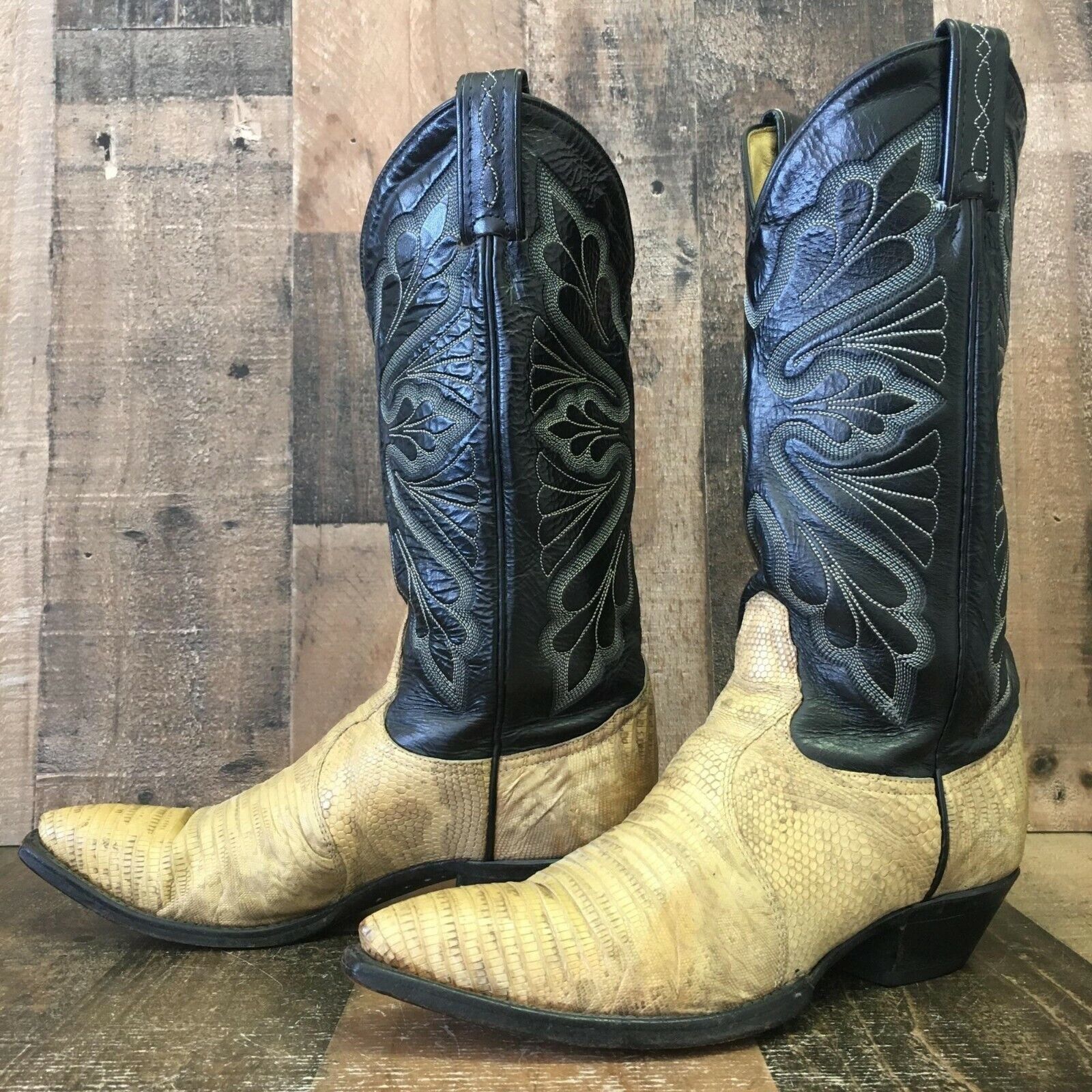 Tony Lama Tony Lama Vintage Natural Teju Lizard Cowboy Boots Womens 6 Grailed