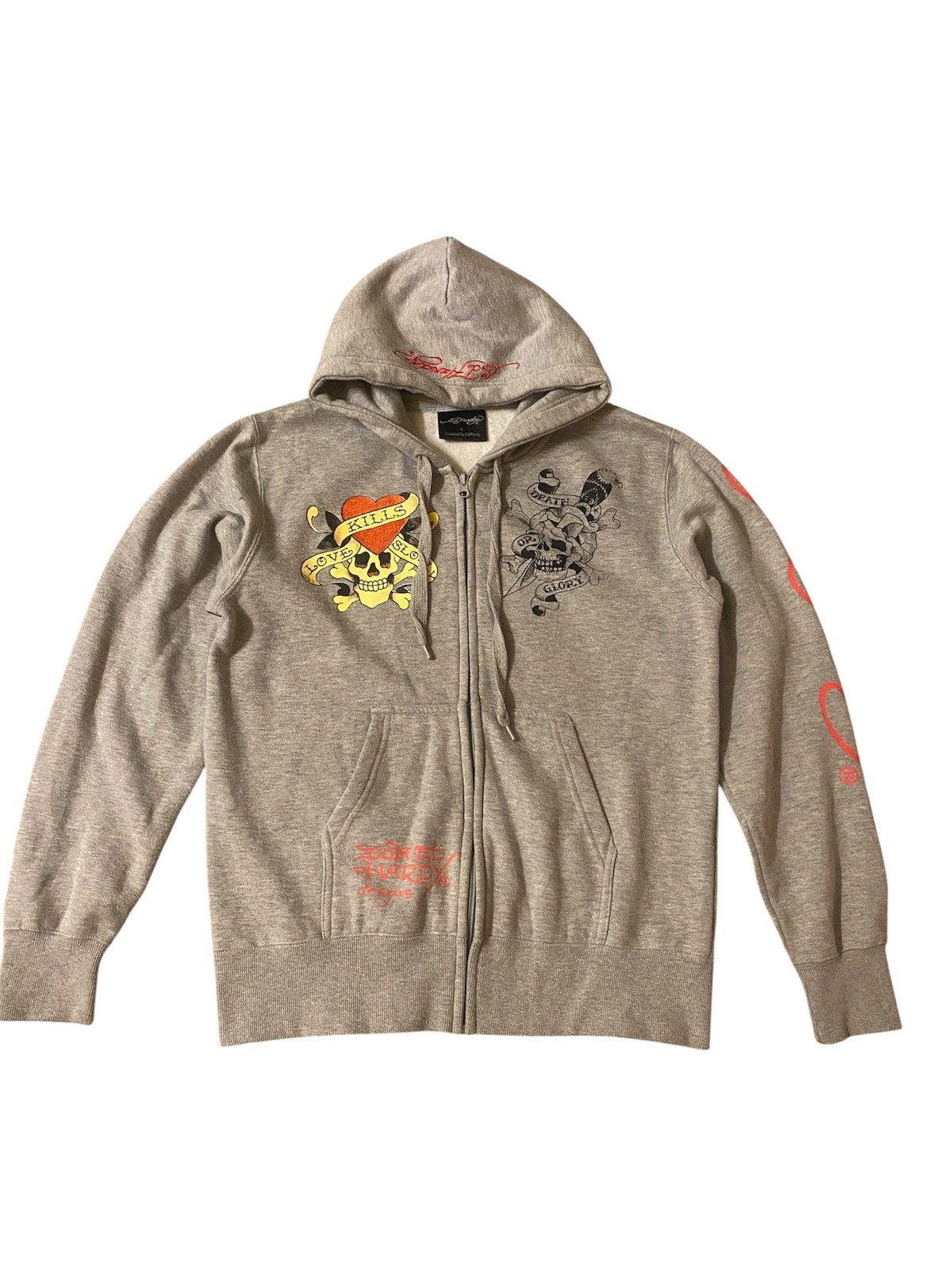 Ed Hardy Ed hardy by Christian Audigier Grey Hoodie Size US L / EU 52-54 / 3 - 2 Thumbnail