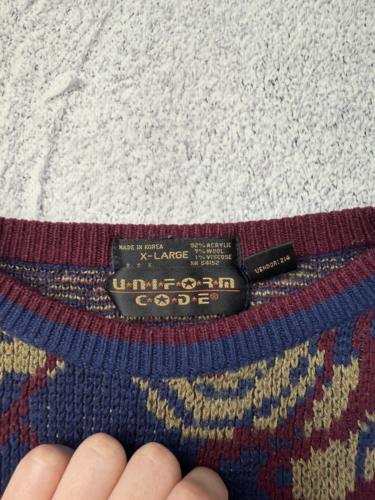 Japanese Brand VINTAGE Uniform Code Mens Crew Neck Geometric Sweater Y2K Size US L / EU 52-54 / 3 - 13 Thumbnail