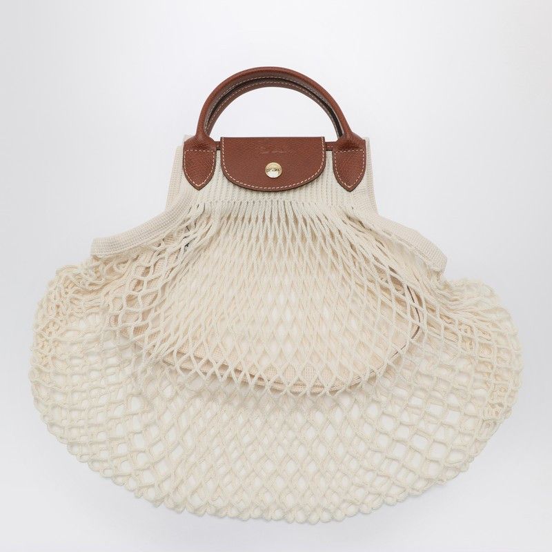 Longchamp Longchamp Ecru La Pliage Filet Small Size ONE SIZE - 1 Thumbnail