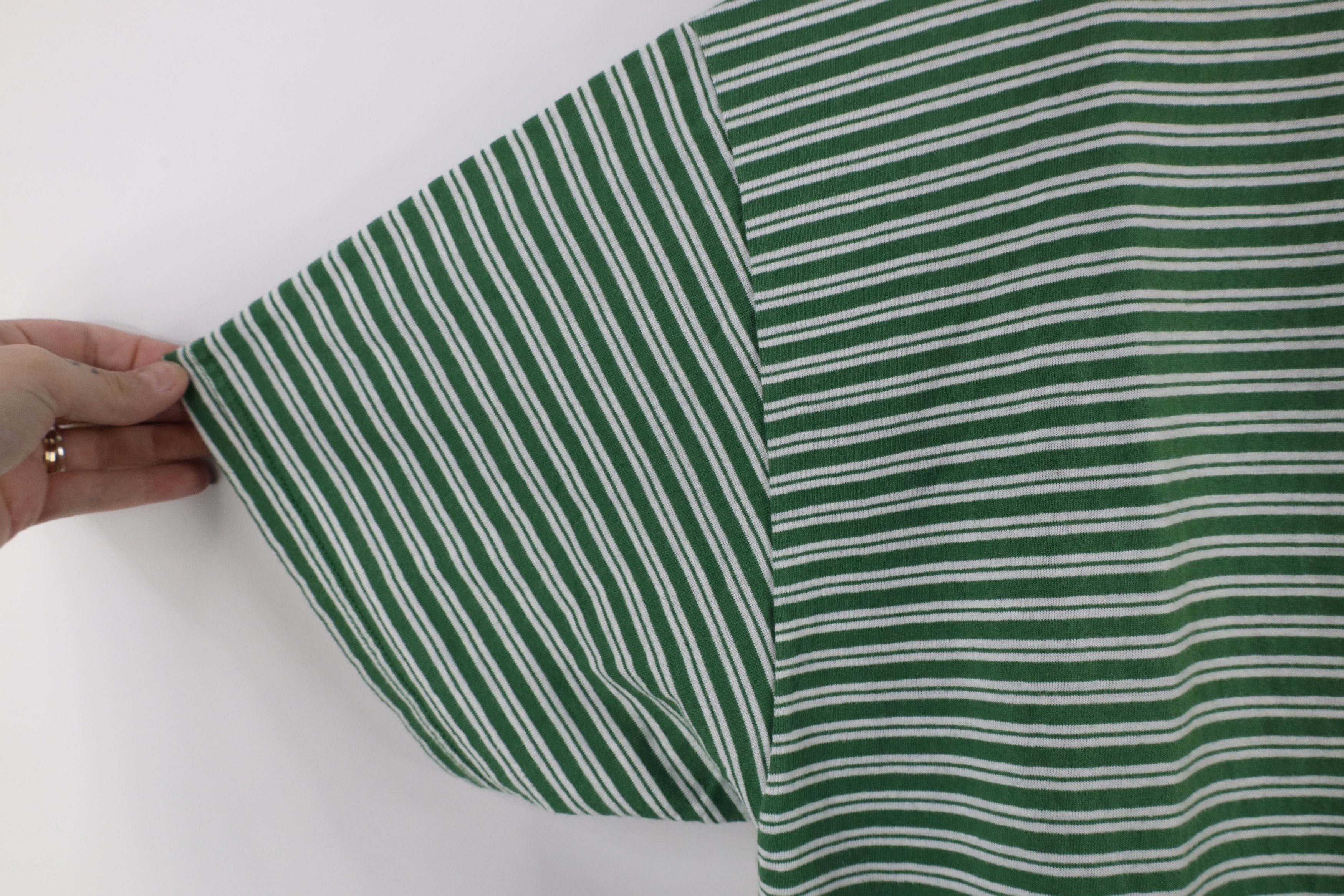 Vintage Vintage 90s Streetwear Striped Short Sleeve T-Shirt Green Size US L / EU 52-54 / 3 - 6 Thumbnail