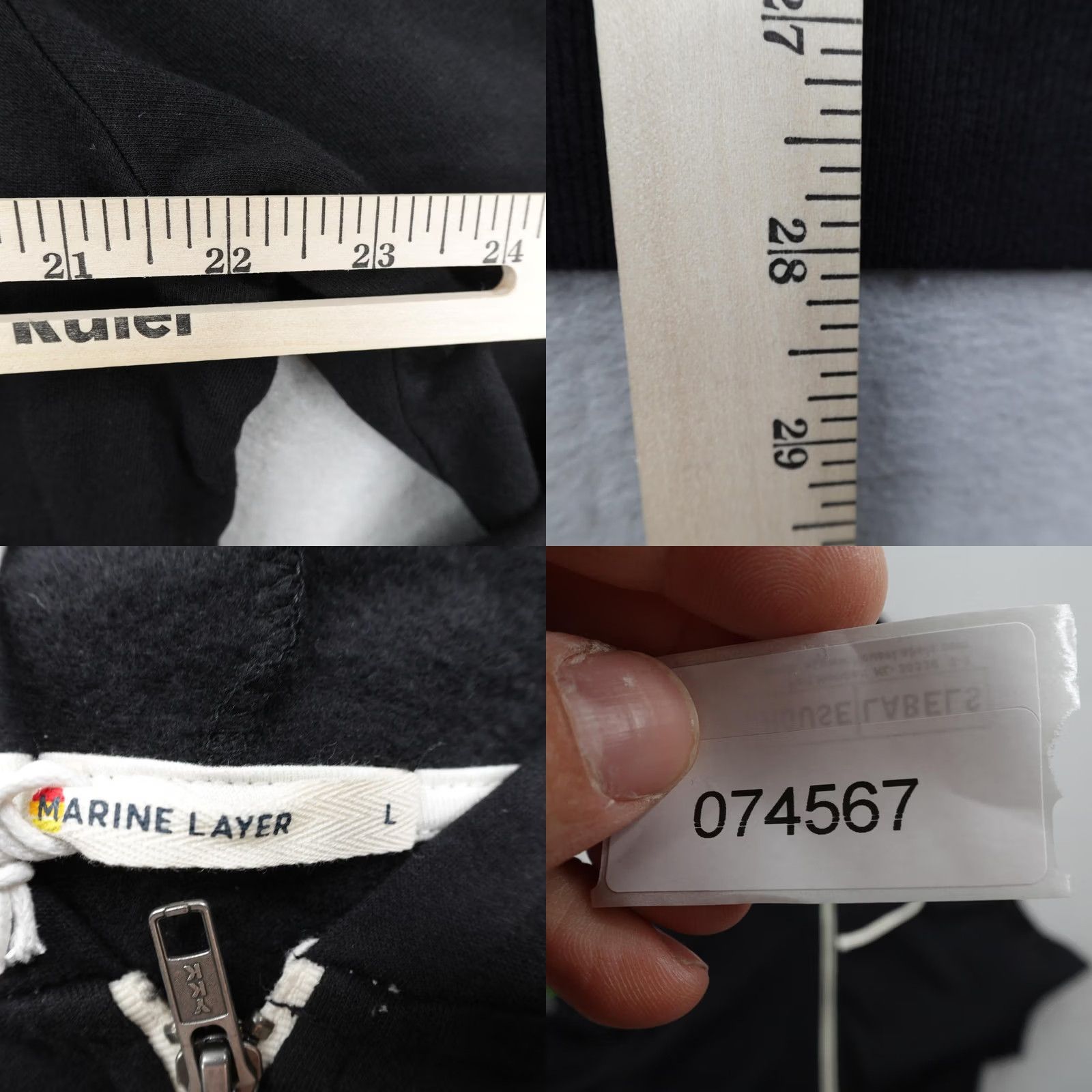 Marine Layer Marine Layer Hoodie Mens Large Black Full Zip Sweatshirt USA NEW Size US L / EU 52-54 / 3 - 8 Thumbnail