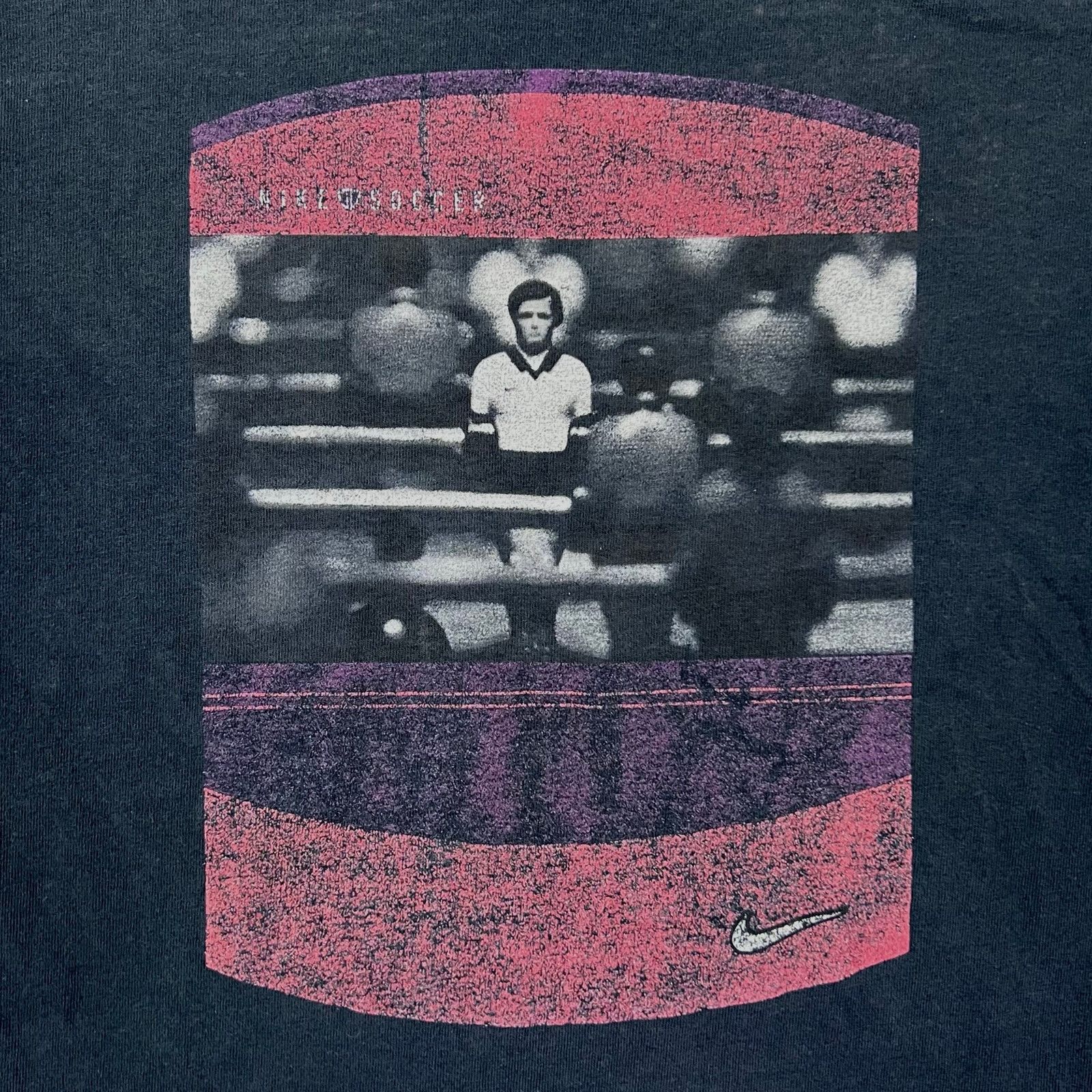 Nike × Vintage Vintage Nike Soccer Foosball Players Faded Black T Shirt L Size US L / EU 52-54 / 3 - 8 Thumbnail