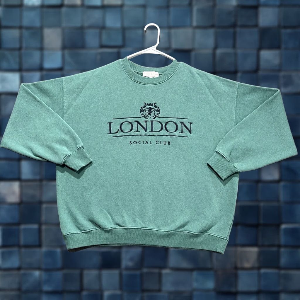 Vintage State of Mine Sweatshirt Womens Large Green Crew London Social Club Embroidered Size L / US 10 / IT 46 - 1 Thumbnail