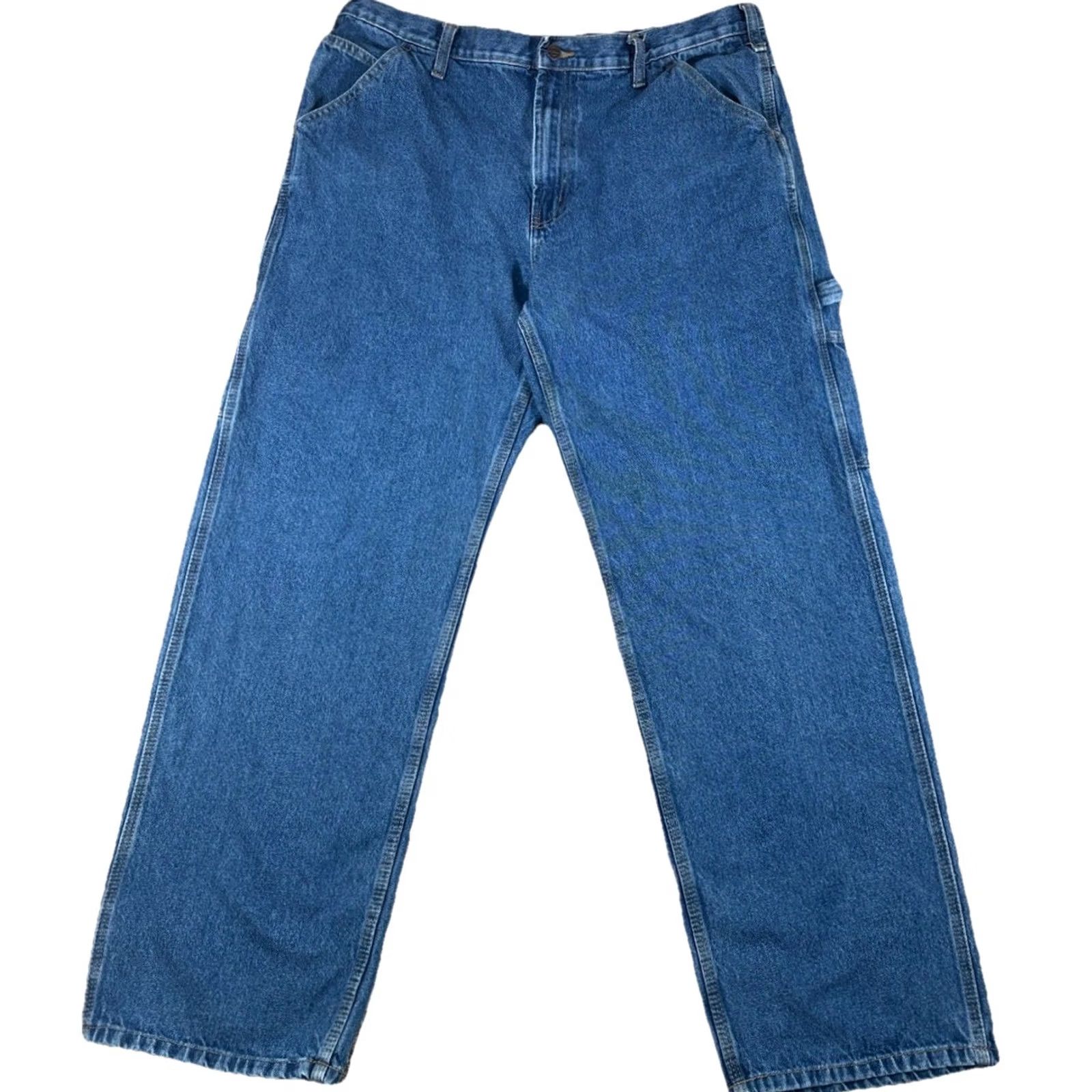 J Brand VINTAGE RK Brand Carpenter Jeans Mens 40x34 Cargo Workwear Blue Denim Cotton Jeans Regular Mens 90s Cowboy Nature USA Blue Cotton Denim Size US 40 / EU 56 - 2 Thumbnail