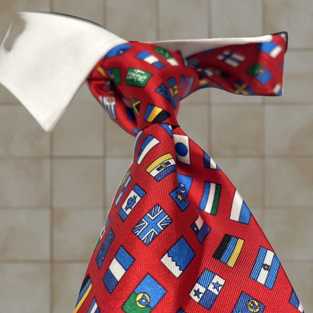 Altea Altea Milano Tie Country Flags Made In Italy For The Hound Men Tie Multicolor Italy Country of Origin Italy Mens Size ONE SIZE - 1 Thumbnail