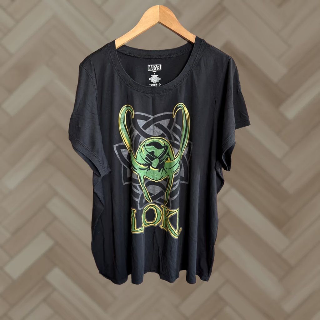 Torrid Torrid Loki Ringer Top T-Shirt 4X Womens Plus Size Black Short Sleeve Round Neck Marvel Comics Cosplay Gift Size XXL / US 16-18 / IT 52-54 - 1 Thumbnail