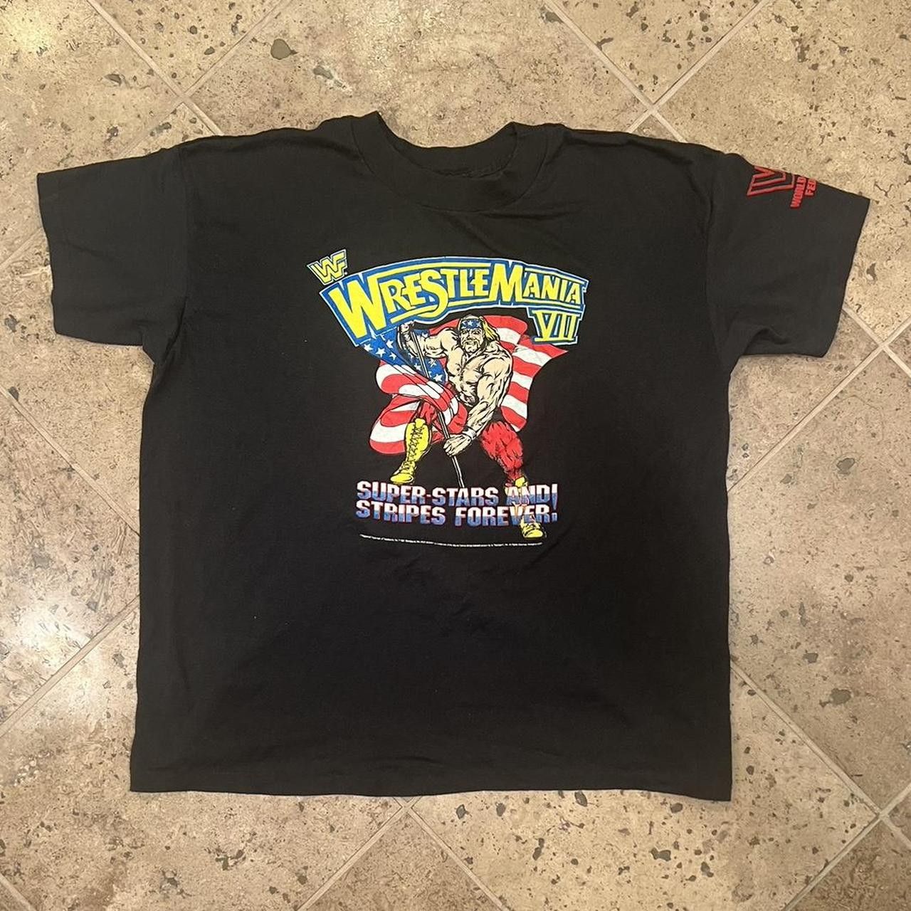 image of Vintage 1991 Wrestlemania Xii Vintage Graphic T-Shirt in White, Men's (Size XL)