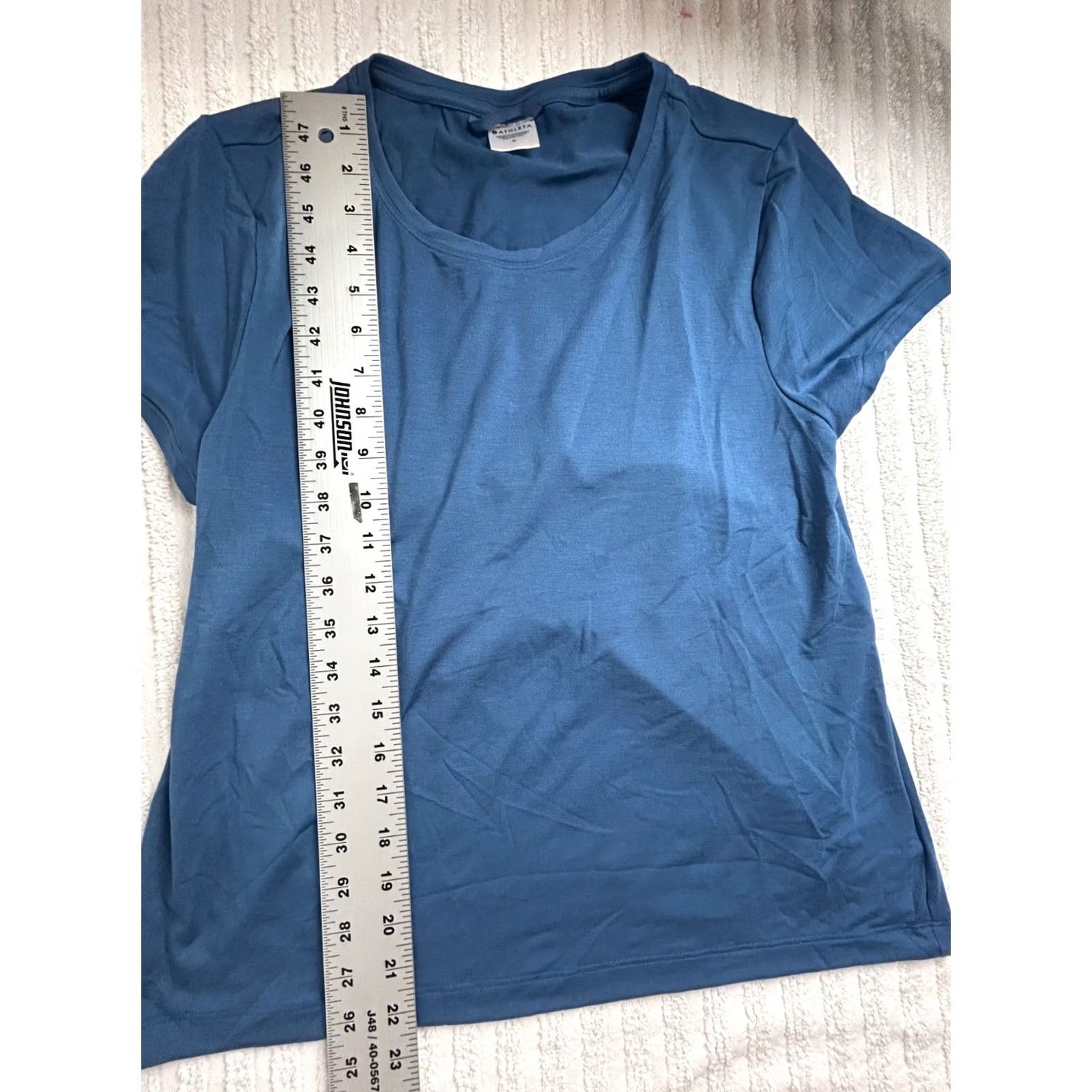 Athleta Athleta Air Out Cinch Tee T-Shirt Blue Short Sleeve Size Medium Womens Regular XS? Size M / US 6-8 / IT 42-44 - 8 Thumbnail
