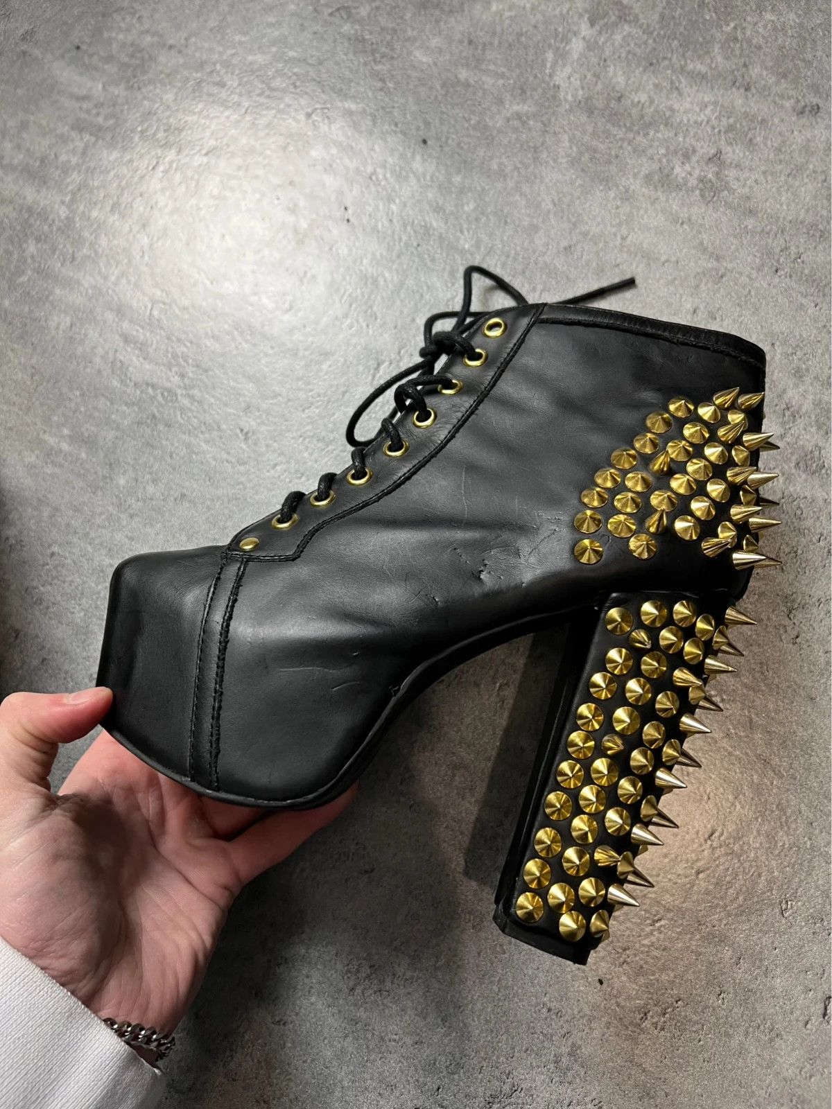 Vintage rare avant gard jeffrey campbell punk platform studded shoes Size US 4.5 / IT 34.5 - 8 Thumbnail