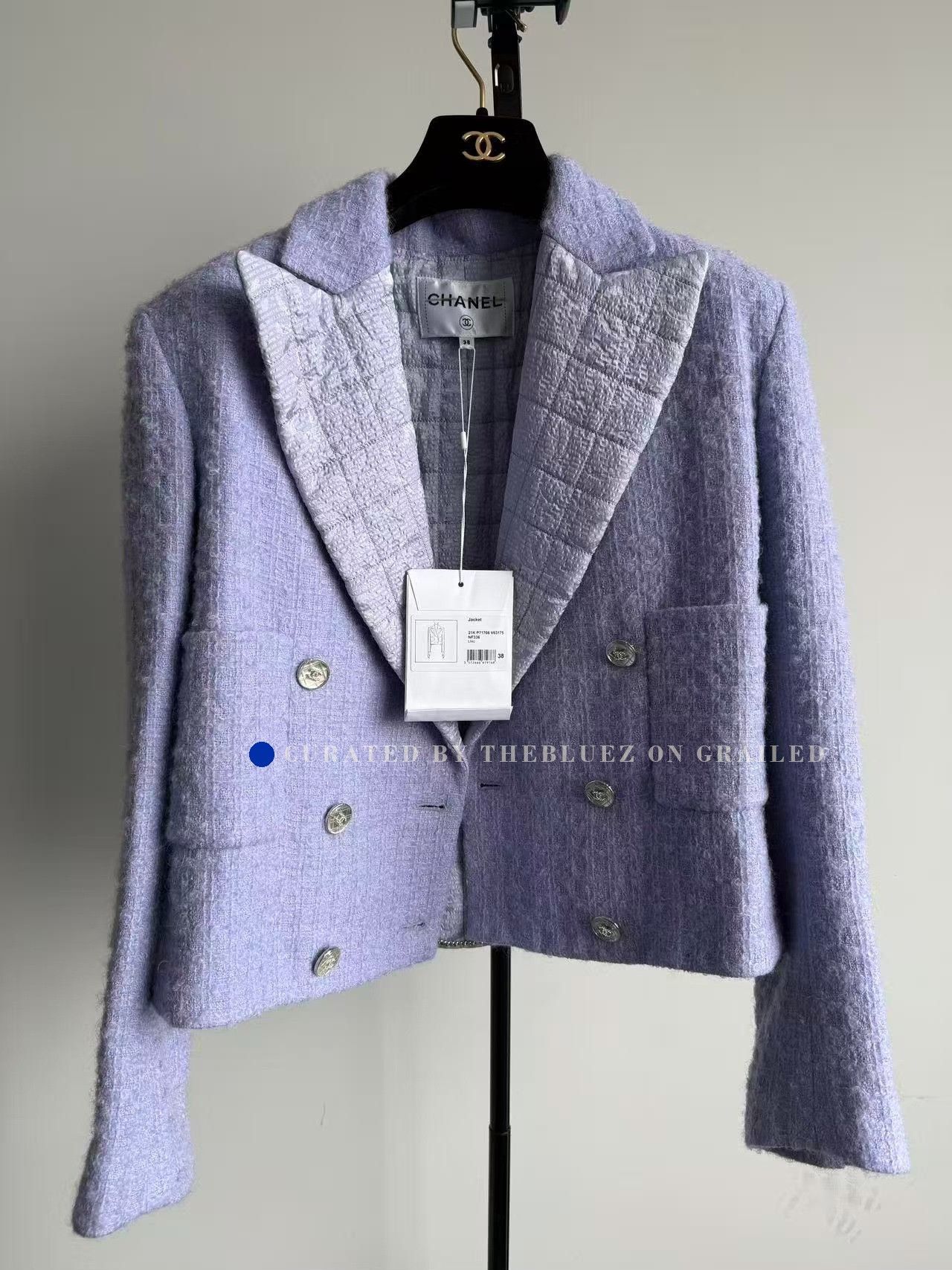 Chanel Chanel 21K Runway Purple Lapel Woven Jacket Size S / US 4 / IT 40 - 1 Thumbnail