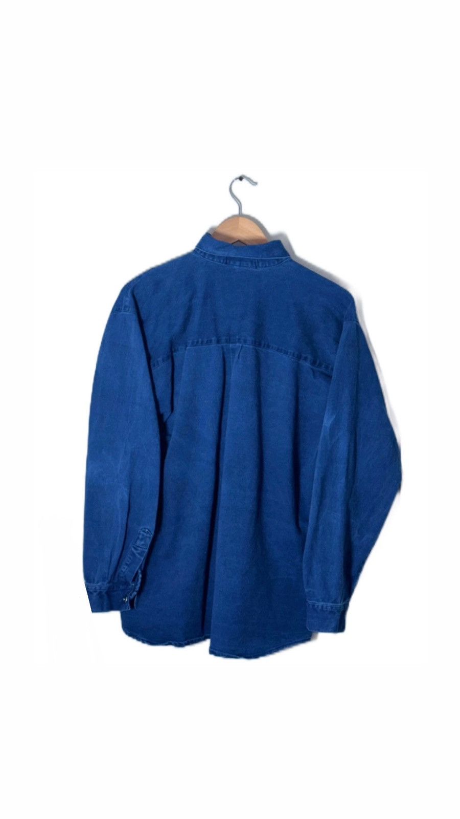 Vintage 90s Vintage Blue Floral embroidered Denim Shirt Size US M / EU 48-50 / 2 - 2 Thumbnail