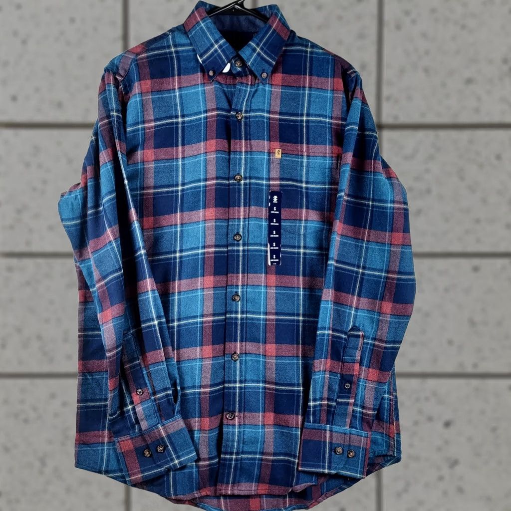 Izod VINTAGE IZOD Men’s Plaid Flannel Shirt Small Blue Red Button-Down Long Sleeve NWT Size US S / EU 44-46 / 1 - 1 Thumbnail