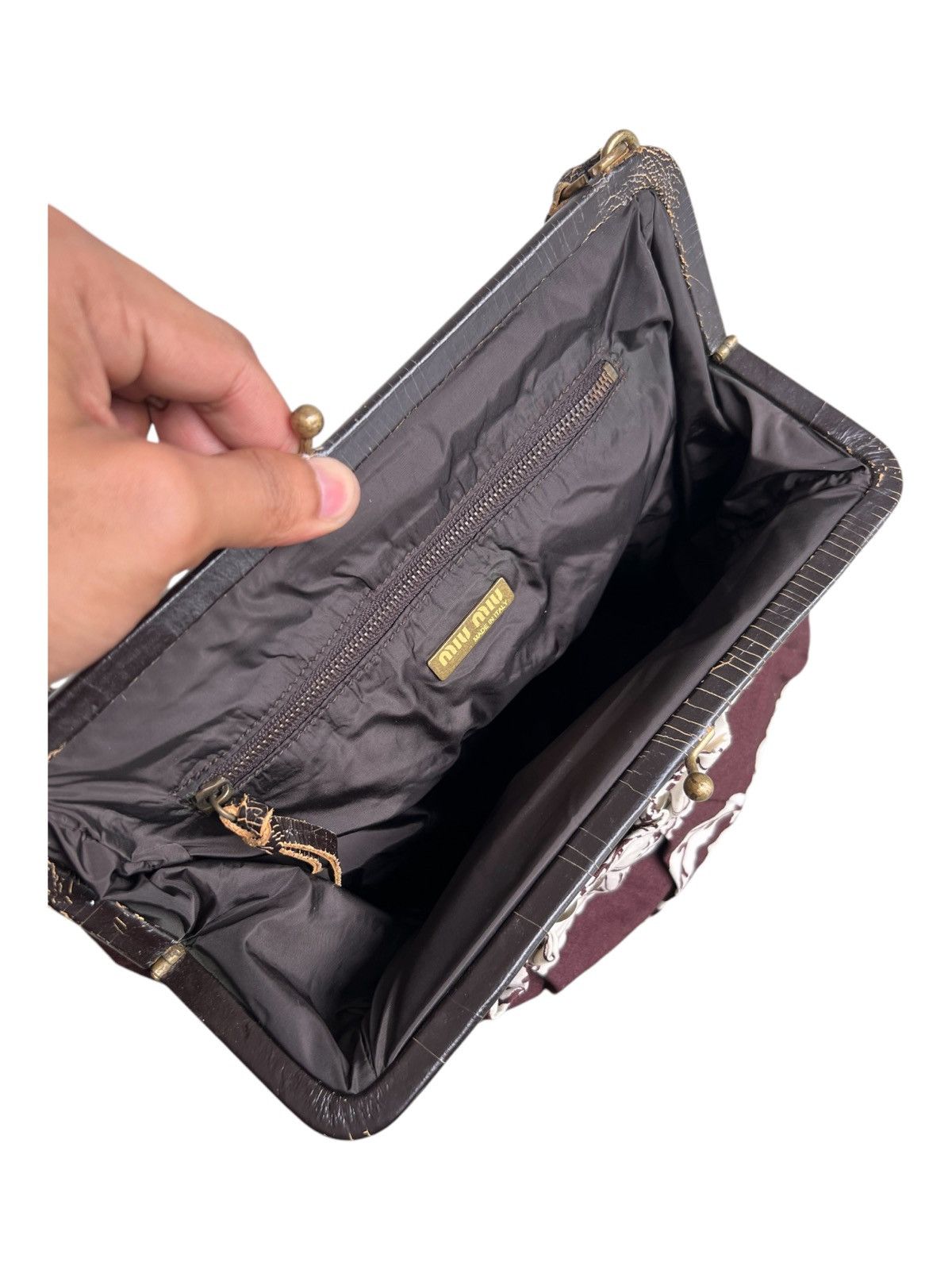 Miu Miu Vintage MIU MIU Archive Studded Hybrid Leather Carry Bag Size ONE SIZE - 7 Thumbnail