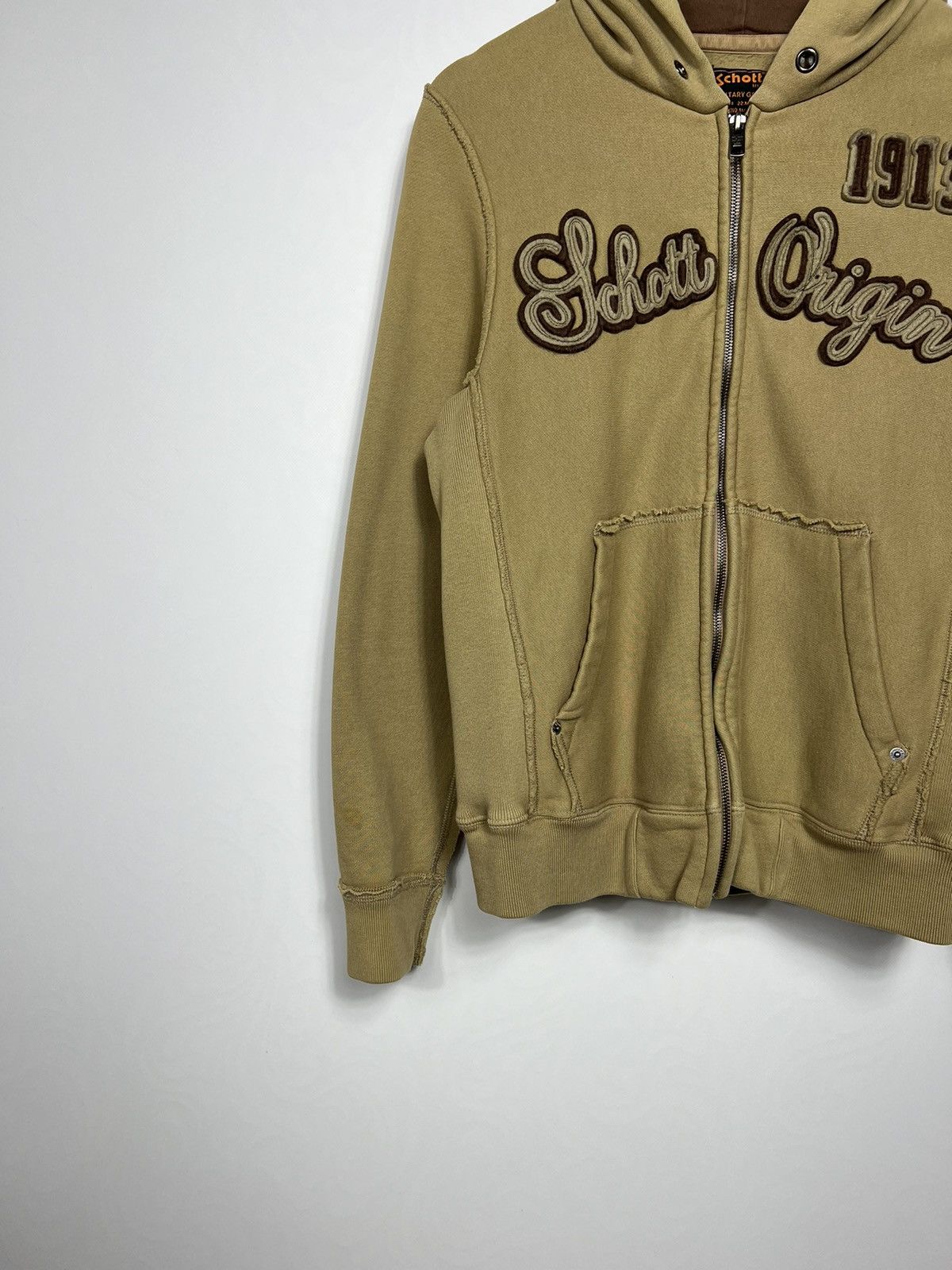 Schott Vintage Schott NYC Embroidered Logo Zip Hoodie Zipper Size US M / EU 48-50 / 2 - 2 Thumbnail