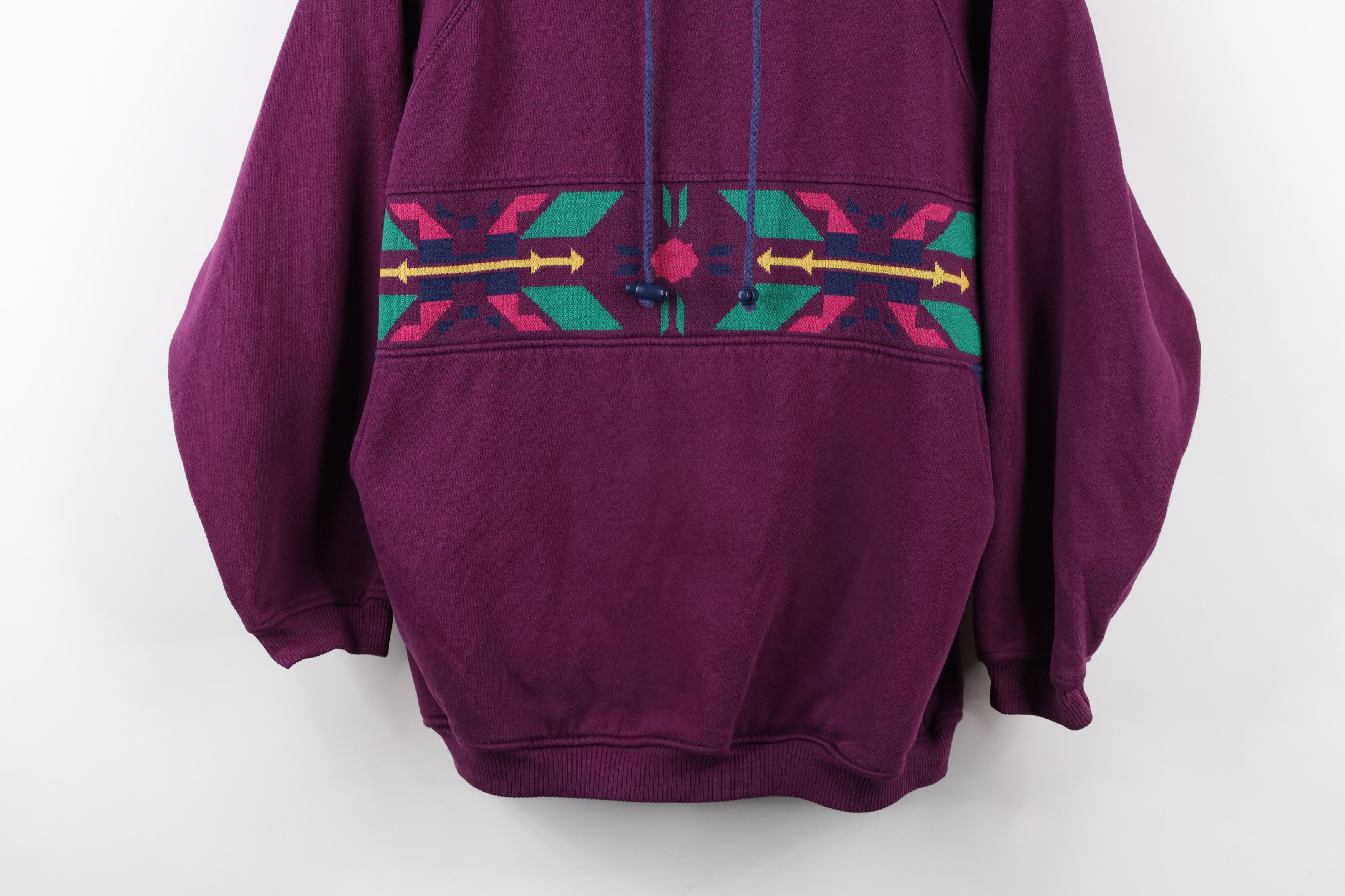 Vintage Vintage 90s Streetwear Southwestern Hoodie Sweatshirt Size M / US 6-8 / IT 42-44 - 3 Thumbnail