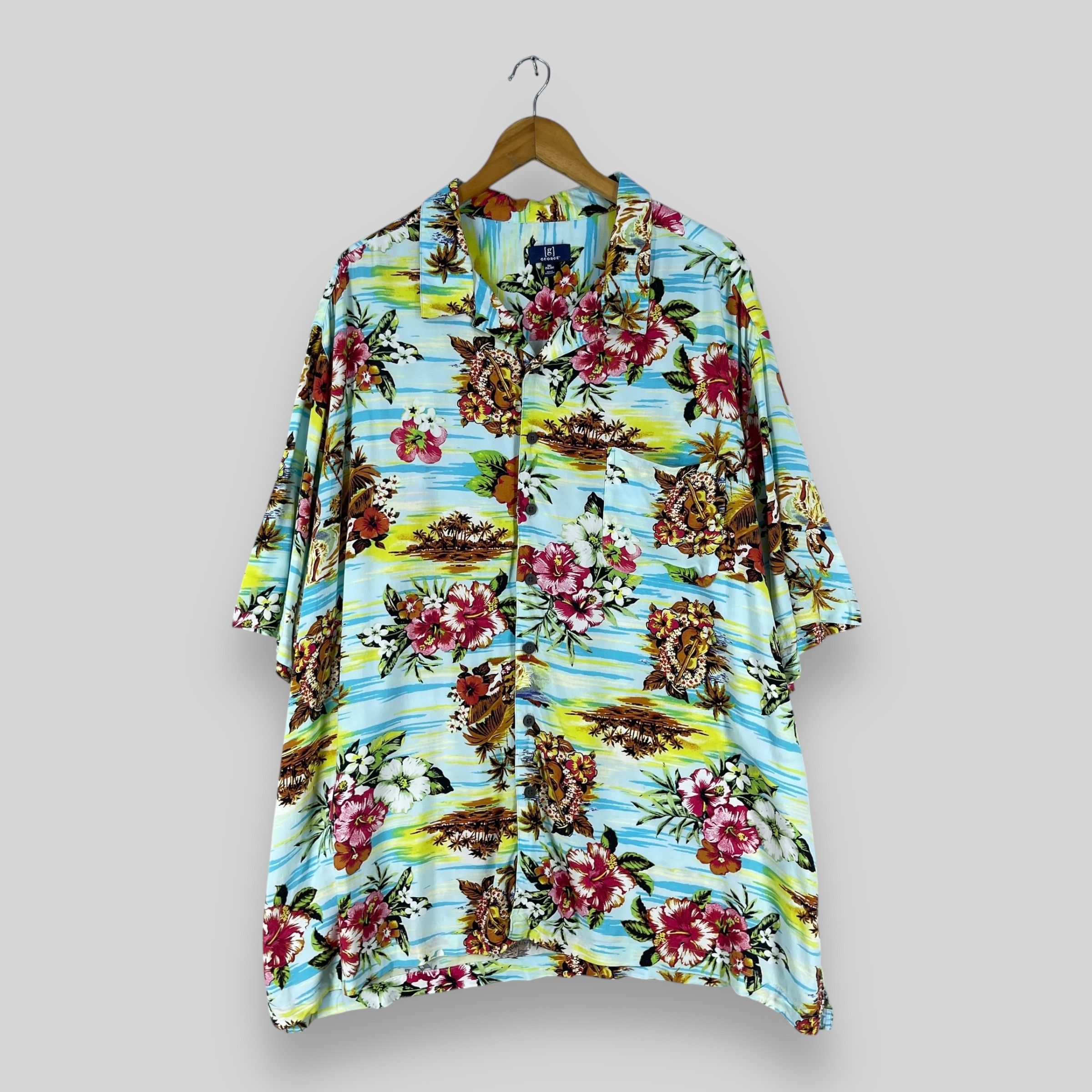 Vintage Vintage Hawaii Island Beach Aloha Floral Motive Rayon Shirt Size US XXL / EU 58 / 5 - 1 Thumbnail