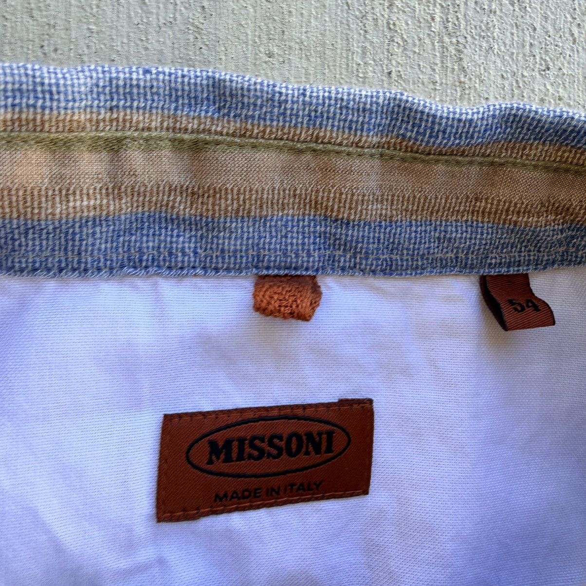 Missoni Missoni Orange Label Shirt Men Size 54 Linen Blend Striped Size US XL / EU 56 / 4 - 3 Thumbnail