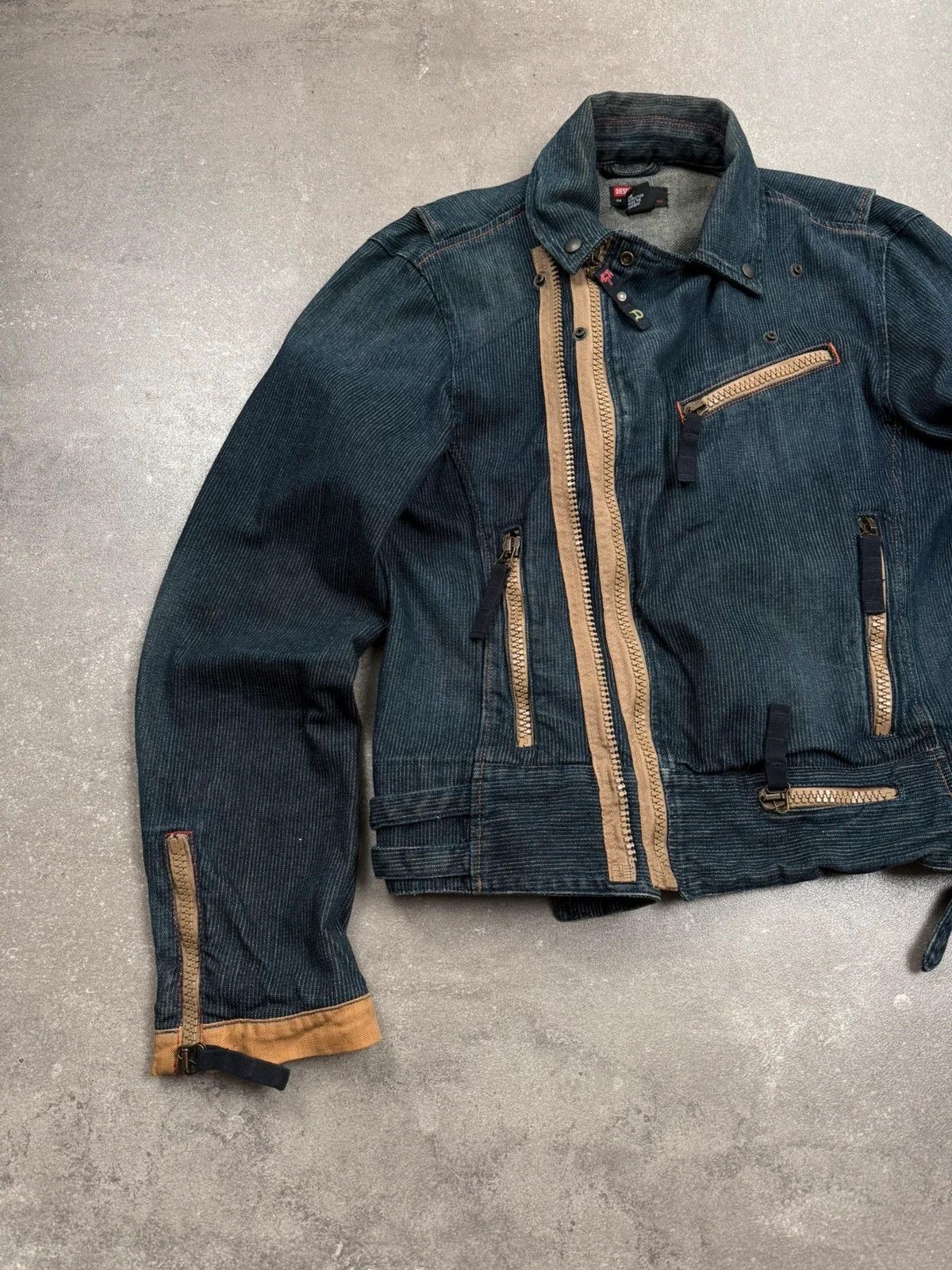 Diesel Diesel denim jacket biker archive 2000s y2k multi zip Size US L / EU 52-54 / 3 - 4 Thumbnail