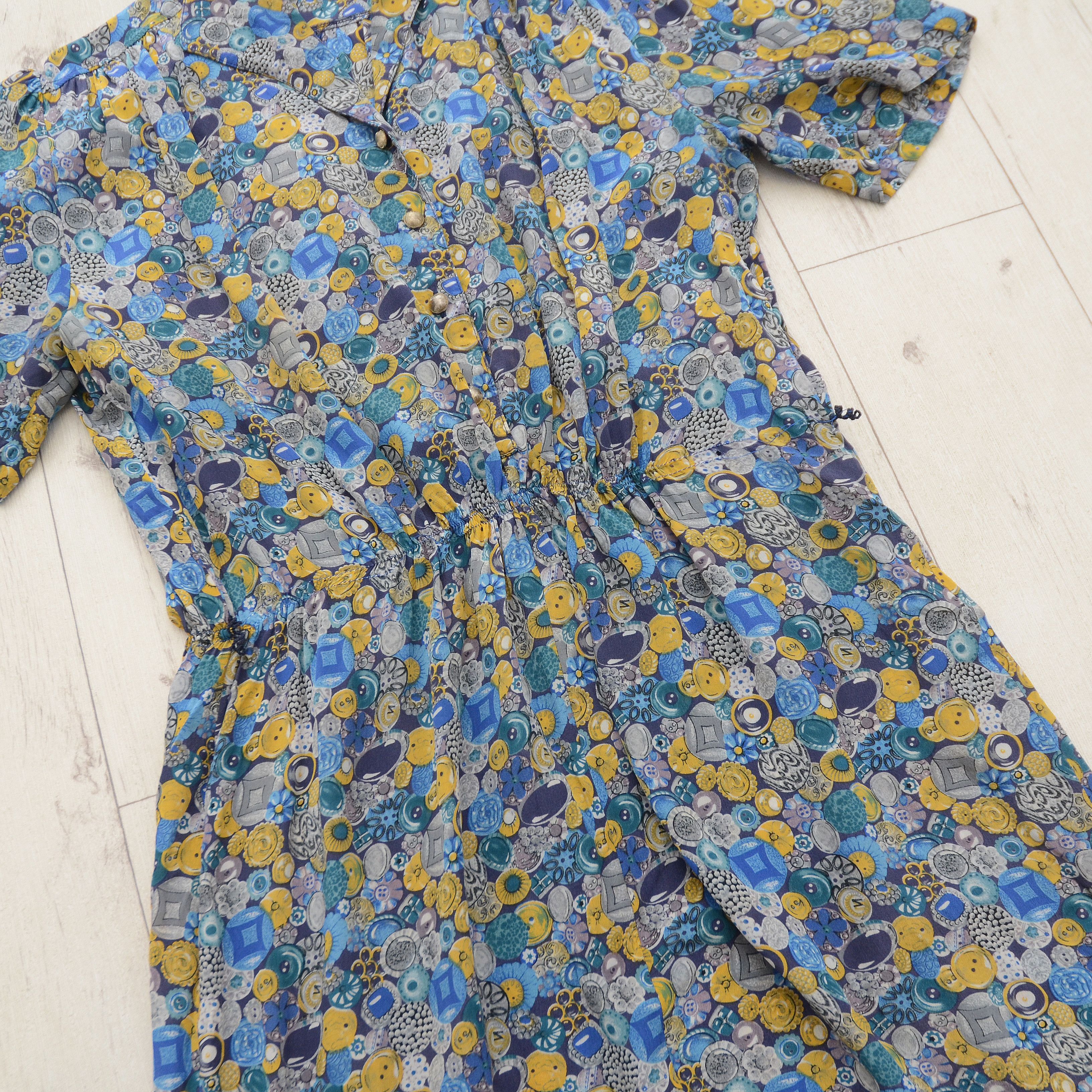 Designer × Vintage Vintage Devernois Paris Silk Dress Made in France US8 Floral Size M / US 6-8 / IT 42-44 - 4 Thumbnail