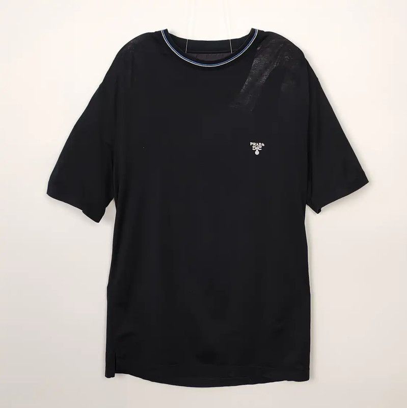 Prada Prada Black Cotton Men's T-Shirt Size US M / EU 48-50 / 2 - 1 Thumbnail