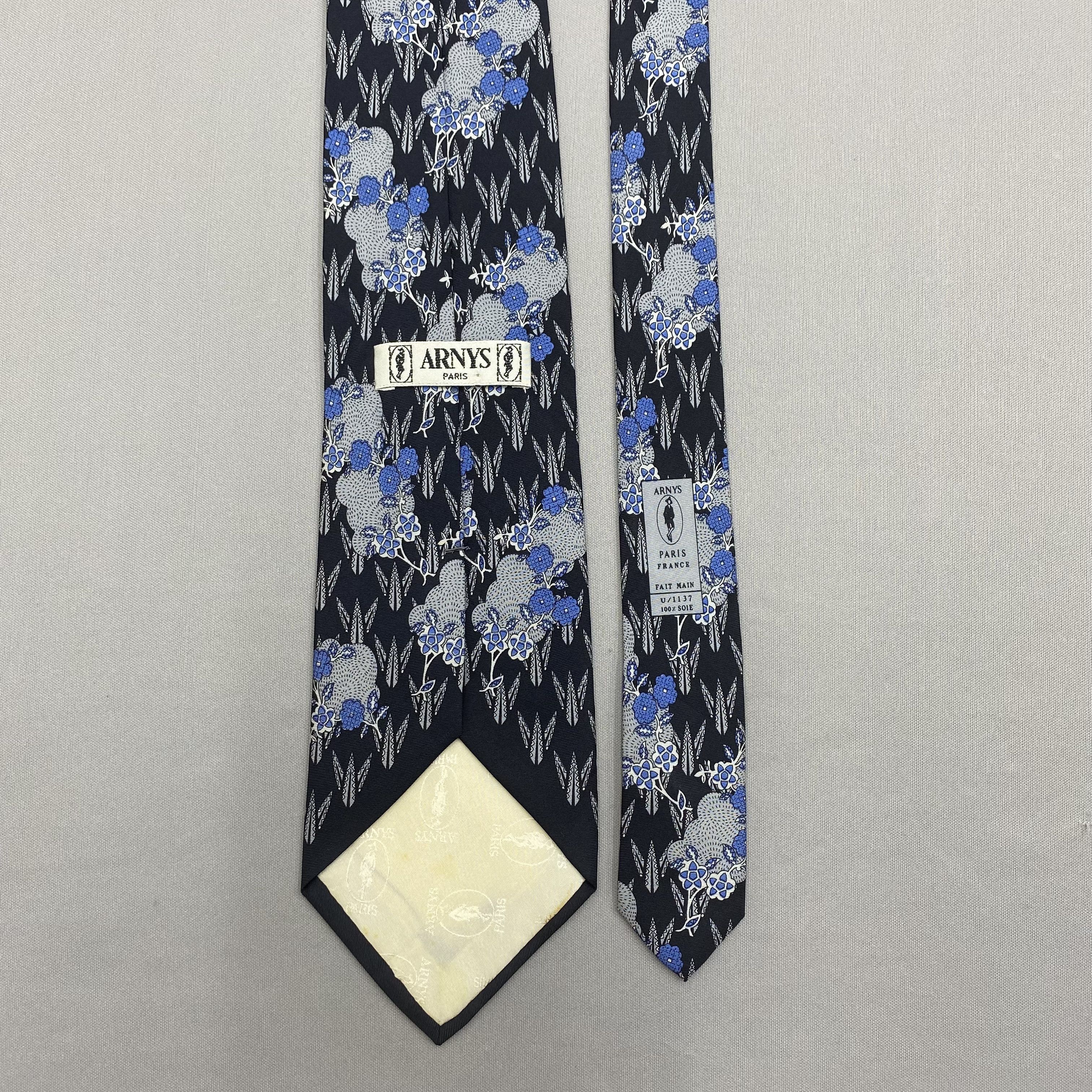 Japanese Brand Vintage Arnys SILK Necktie Cravate Pure Silk Neck Tie Size ONE SIZE - 6 Thumbnail