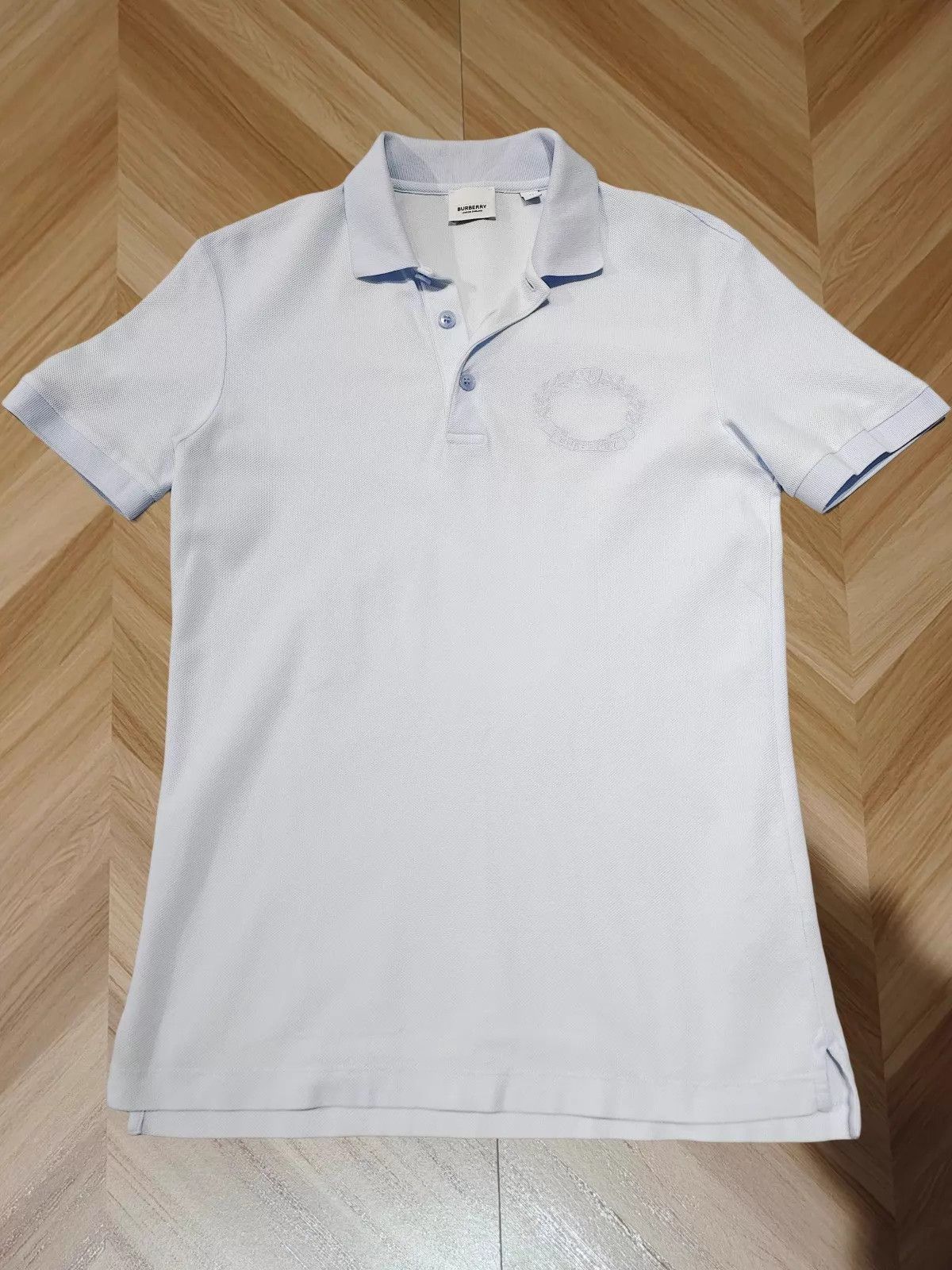 Burberry Burberry Blue Embroidered Polo Shirt XS Size US XS / EU 42 / 0 - 1 Thumbnail