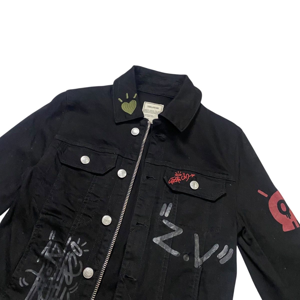 Zadig & Voltaire Zadig & Voltaire denim jacket with graffiti style graphics Size XS / US 0-2 / IT 36-38 - 5 Thumbnail