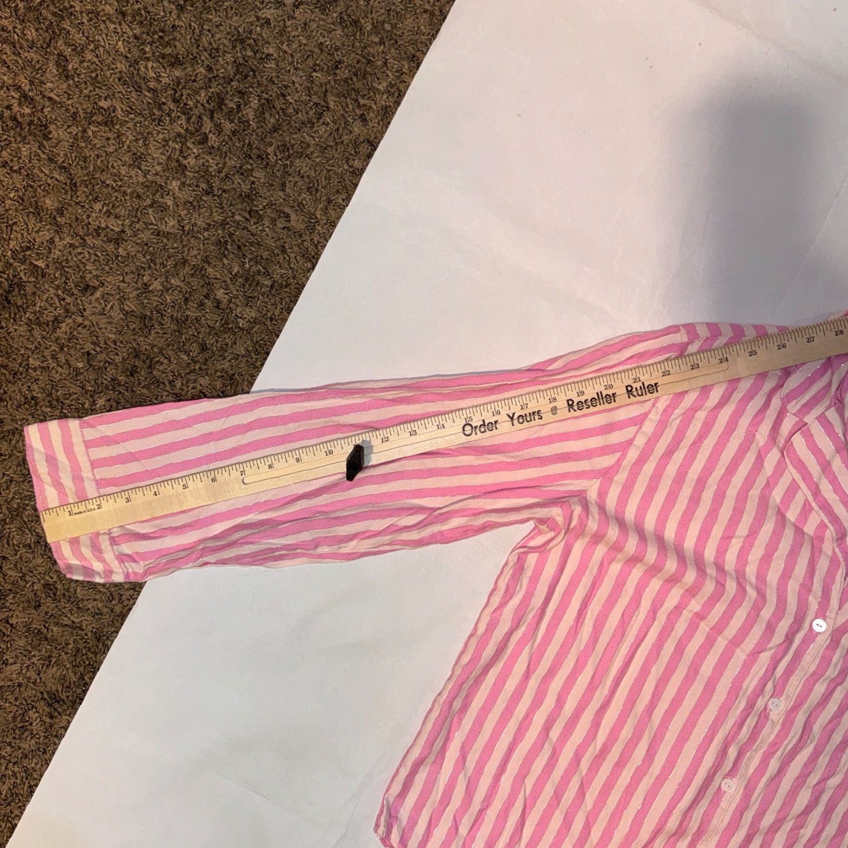 Victoria's Secret VINTAGE Victoria's Secret Women’s Pink W/Gold & White Stripes Pajama Top Shirt Small Size S / US 4 / IT 40 - 5 Thumbnail