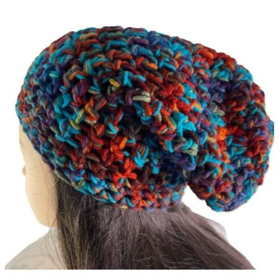 Handmade Crochet Slouch Hat Slouchy Beanie Snood Handmade Adult Size Size ONE SIZE - 2 Thumbnail
