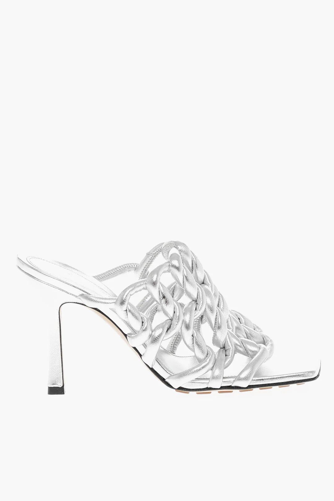 Bottega Veneta og1mm0426 Lamé Woven Leather Sandals in Silver Size US 6 / IT 36 - 1 Thumbnail