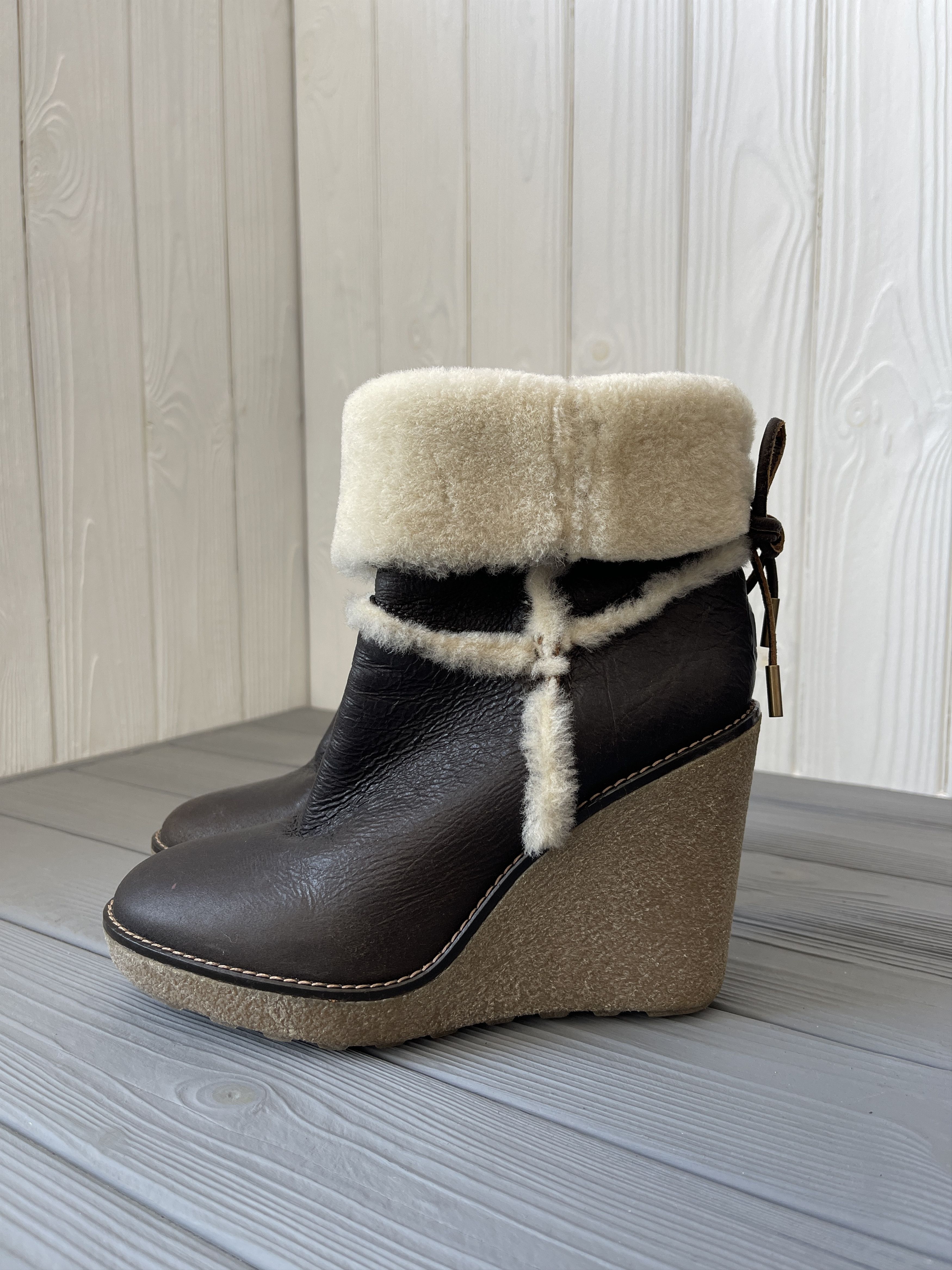 Moncler Moncler Leather Merino Fur Booties Size US 5.5 / IT 35.5 - 1 Thumbnail