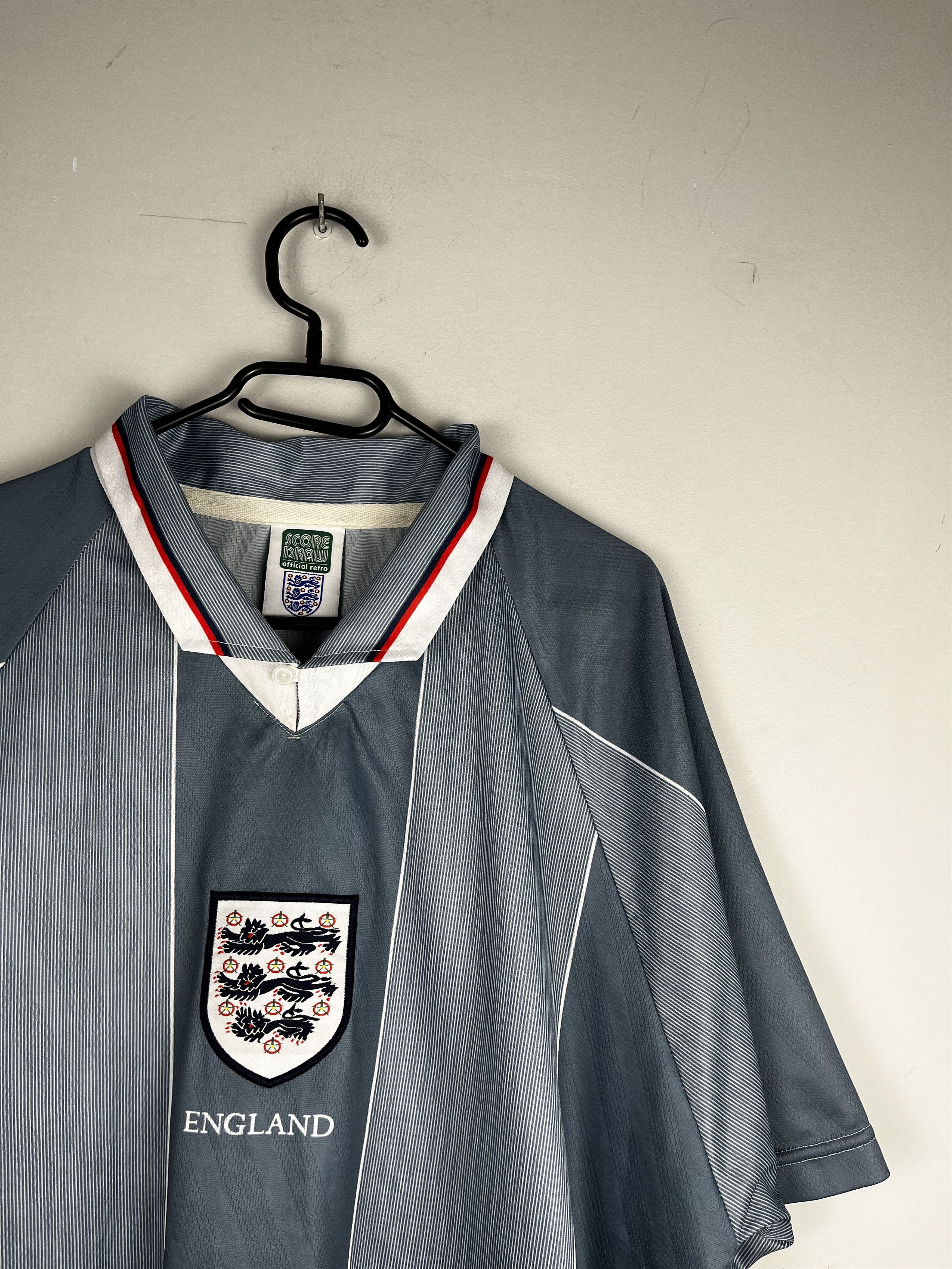 Vintage Score Draw England 1996 Away Jersey Size US XL / EU 56 / 4 - 3 Thumbnail