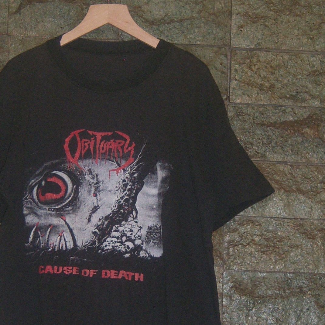 Band Tees × Vintage 90s Obituary Cause Of Death Europe Size US L / EU 52-54 / 3 - 2 Thumbnail