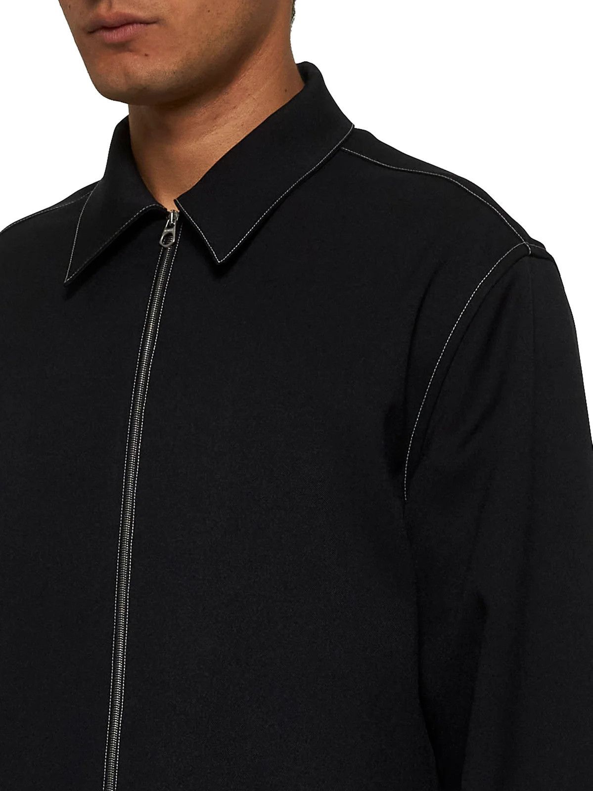 Jil Sander o1loc1c0426 Long Sleeved Zip Up Shirt in Black Size US S / EU 44-46 / 1 - 5 Thumbnail