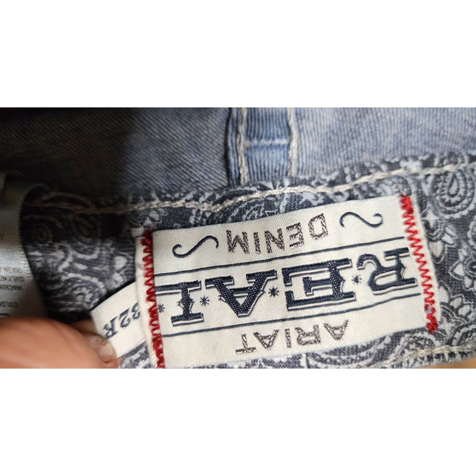 Ariat Womens Ariat Blue Denim Whiskered Bootcut Jeans 32 Regular 5-Pocket City Logo Real Denim Mens? Wait. End. Size 24" / US 00 / IT 34 - 4 Thumbnail