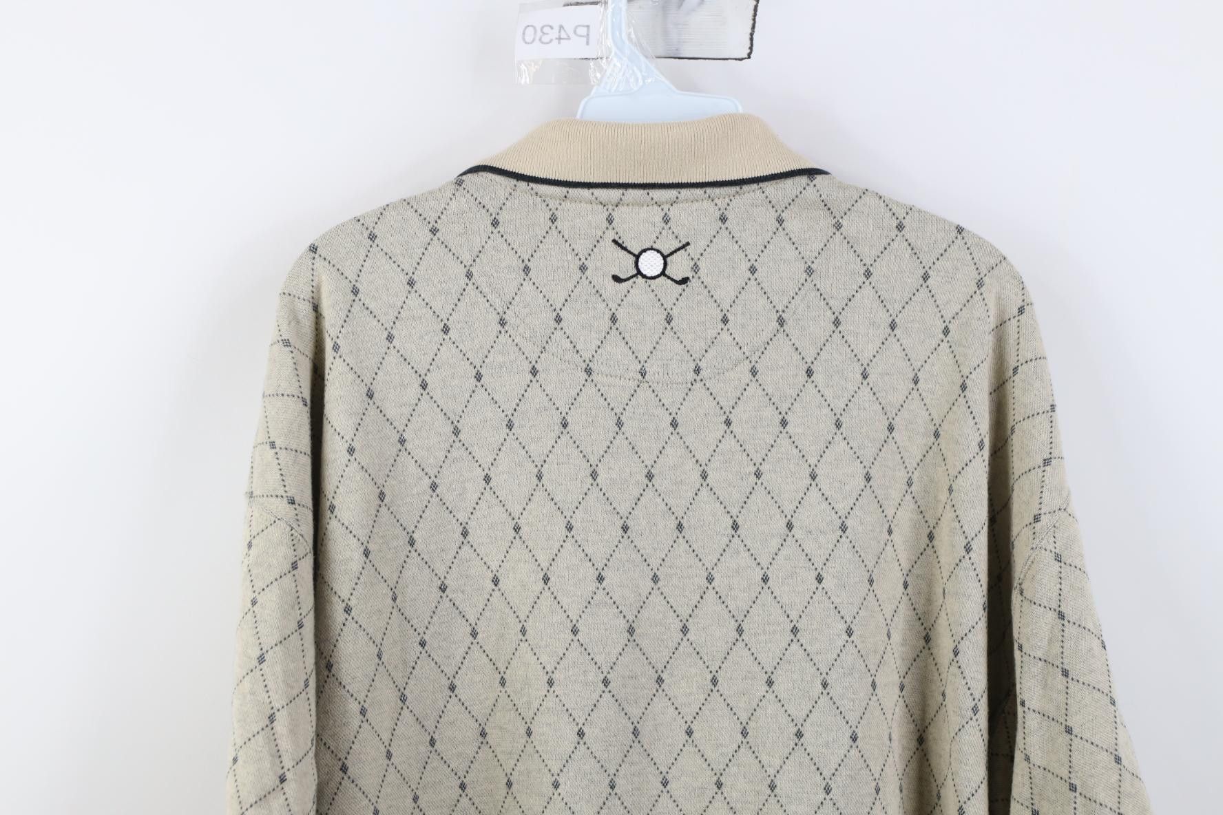 Vintage Vintage 90s Streetwear Diamond Knit Collared Golf Polo Shirt Size US XL / EU 56 / 4 - 10 Thumbnail