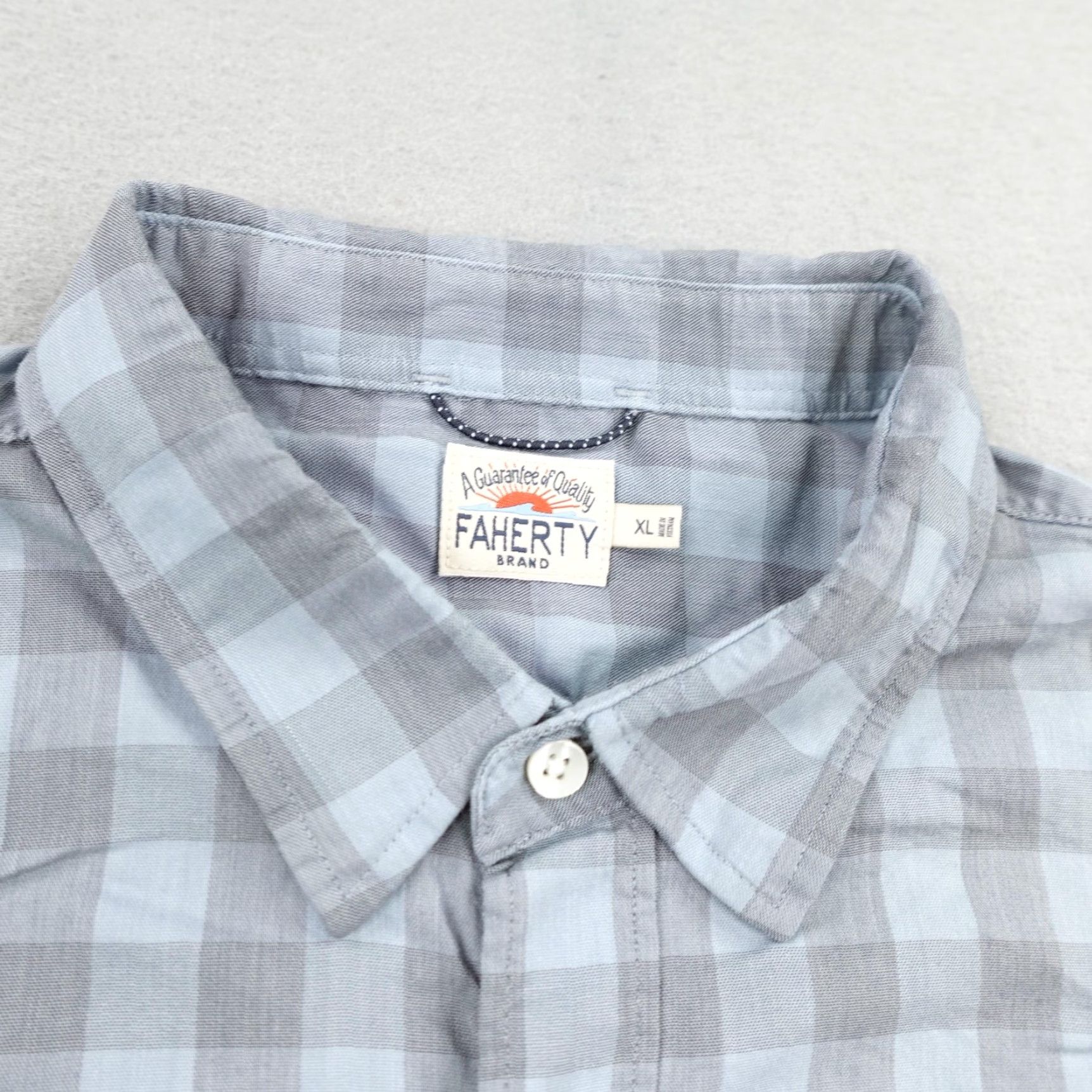 Faherty Faherty Performance Flannel Shirt Mens XL Blue Gray Check Button-Up Outdoor Size US XL / EU 56 / 4 - 2 Thumbnail