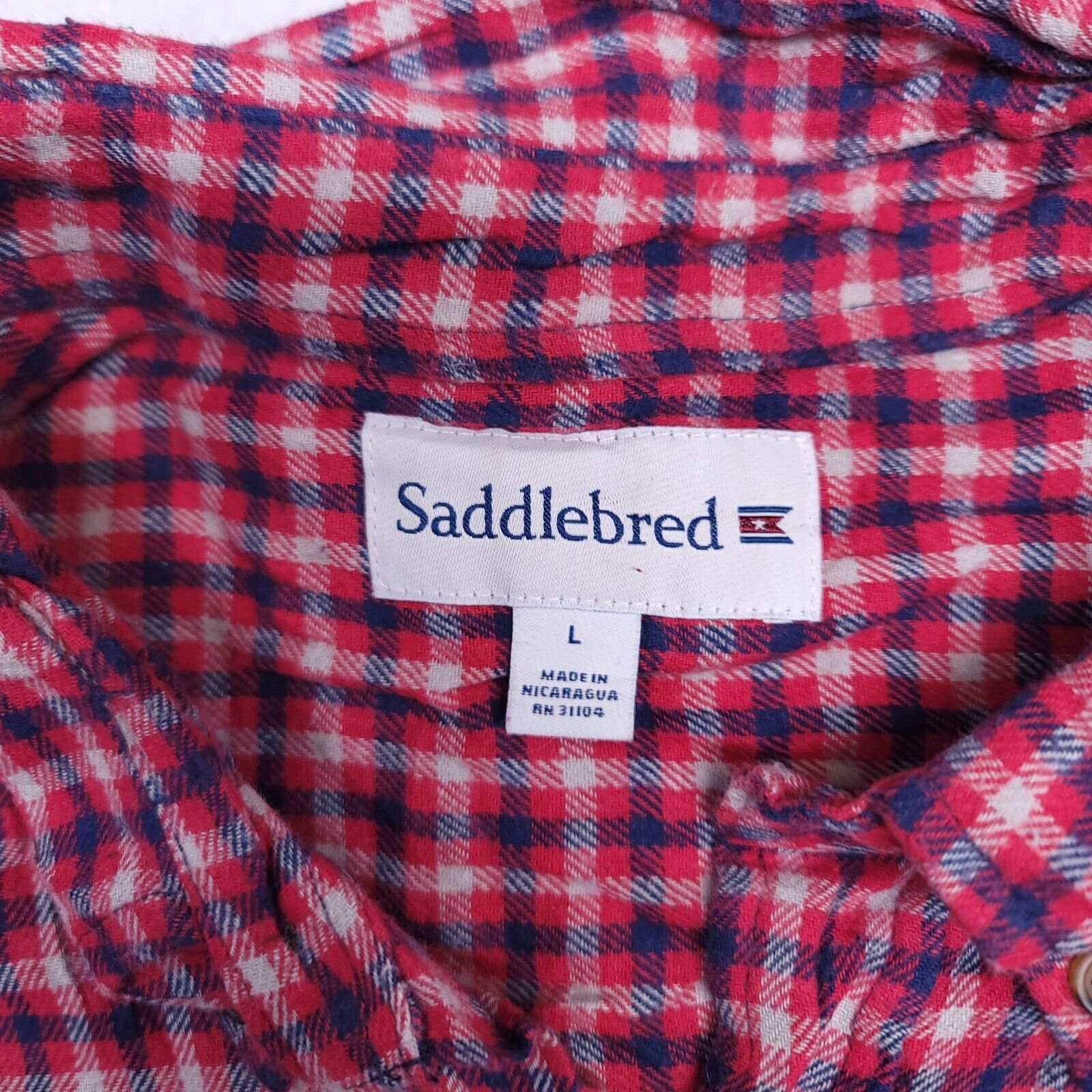 Saddlebred Saddlebred Tartan Flannel Shirt Mens Size Large L Red Blue Size US L / EU 52-54 / 3 - 3 Thumbnail