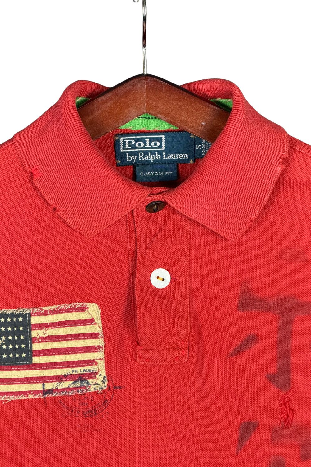 Polo Ralph Lauren Polo RL Japanese Katakana Flag Distressed Polo Shirt Size US S / EU 44-46 / 1 - 9 Thumbnail