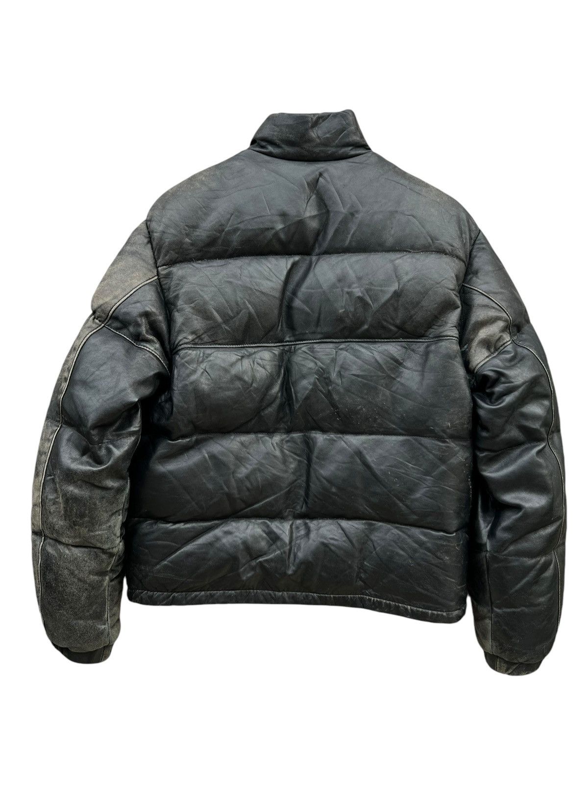 Schott × Vintage Vintage Schott Black Leather Puffer Down Jacket Size US M / EU 48-50 / 2 - 4 Thumbnail