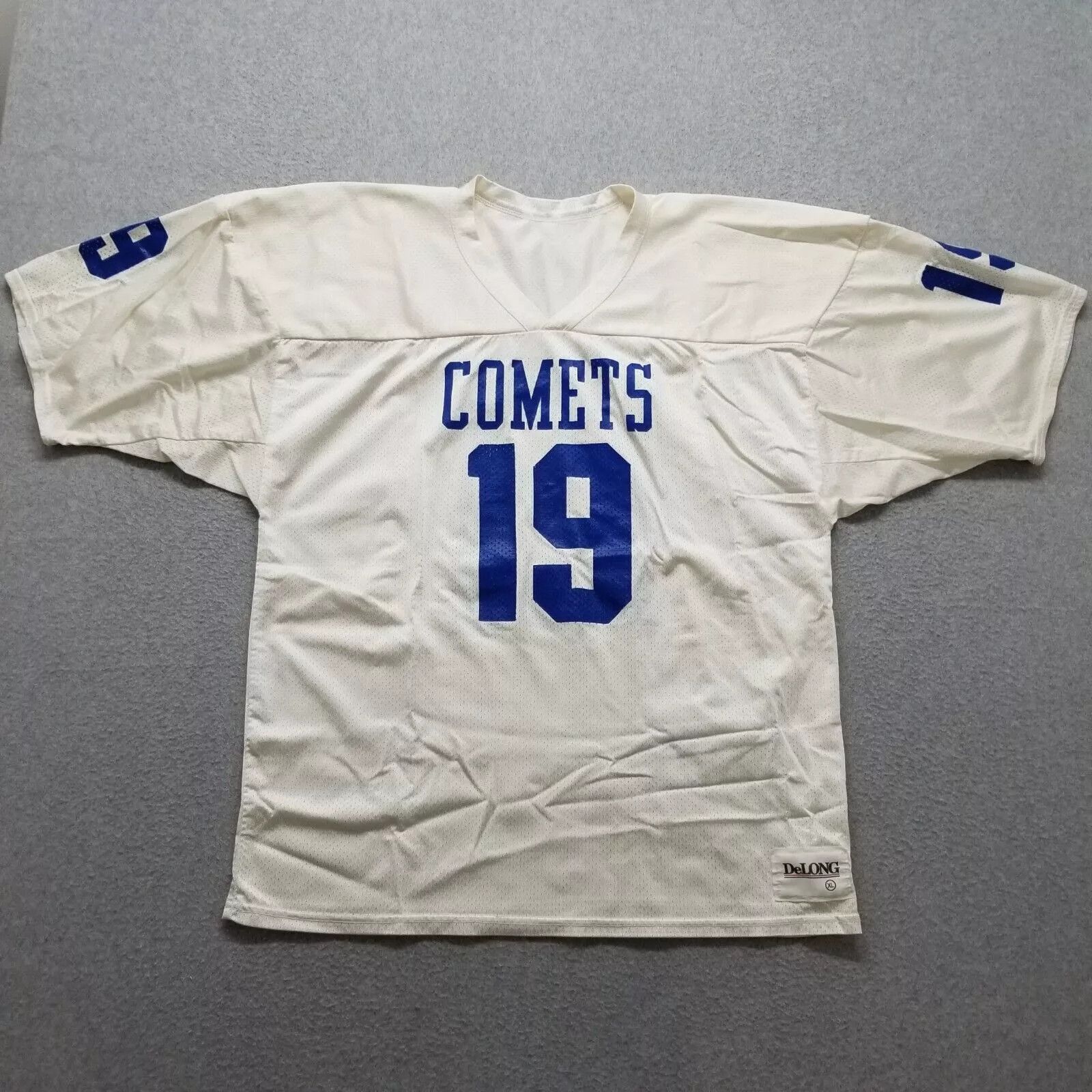 Delong Delong Jersey Mens XL White V Neck Short Sleeve Comets 19 Size US XL / EU 56 / 4 - 1 Thumbnail