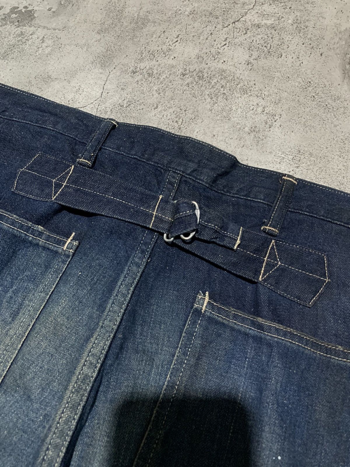Le Grande Bleu (L.G.B.) Vintage Duffers fatigue buckleback splatter wide leg denim Size US 34 / EU 50 - 14 Thumbnail