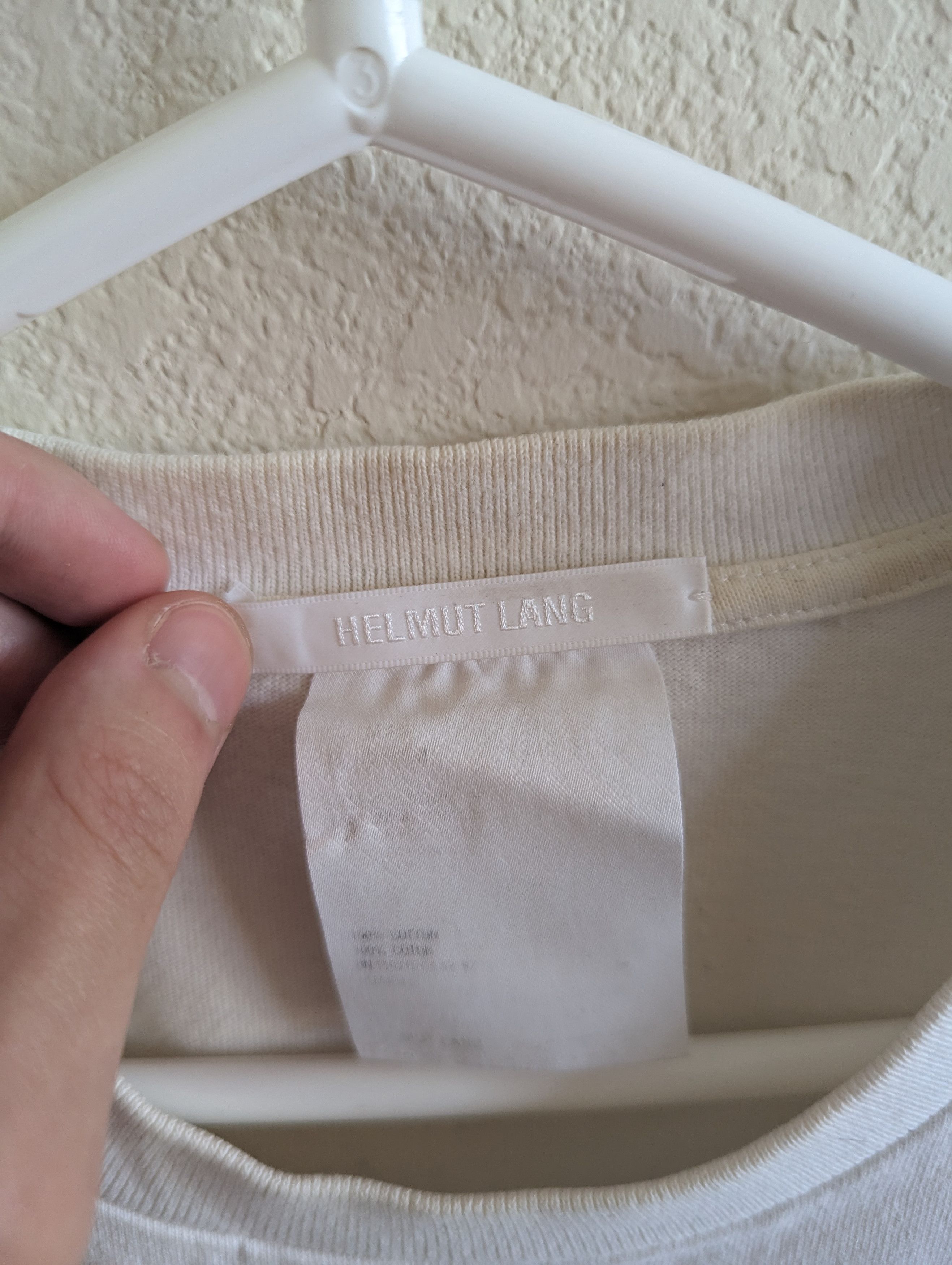 Helmut Lang Helmut Lang Offset Logo Tee Size US XL / EU 56 / 4 - 2 Thumbnail